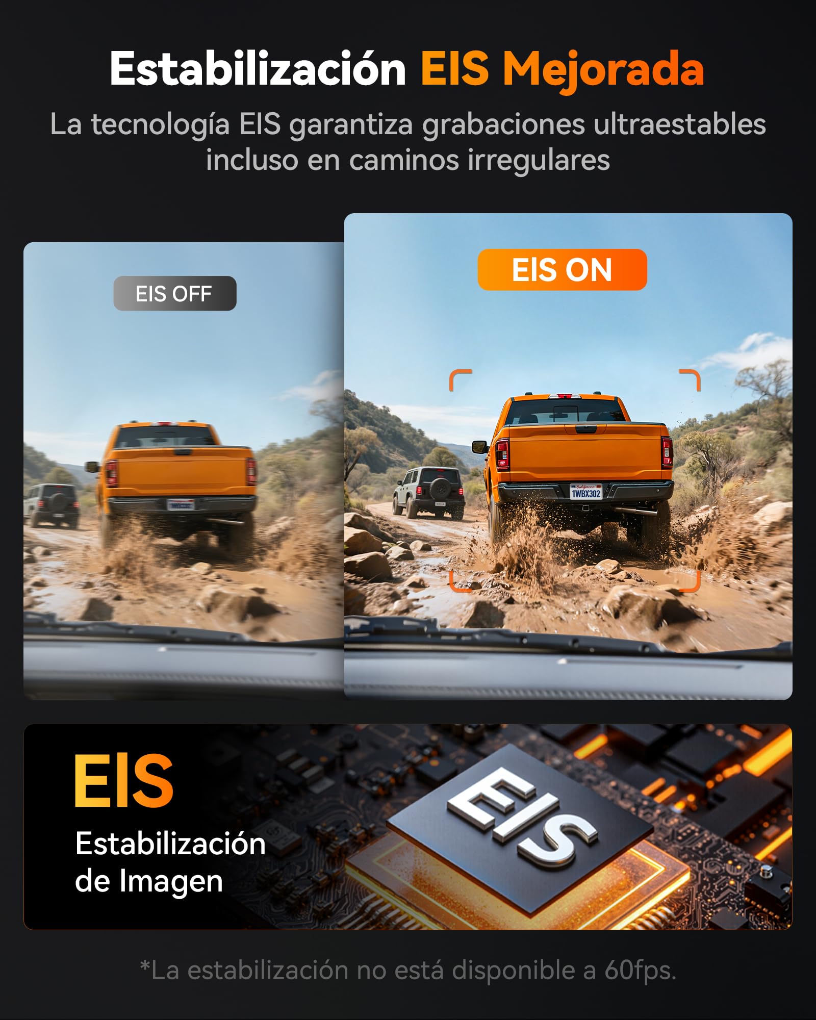 WOLFBOX X3 Pro - Cámara de salpicadero para coche, doble STARVIS 2 IMX 675, 1440P 60 FPS+1440P, ADAS Dashcam para coche, parte delantera trasera, estabilización de imagen con WiFi de 5,8 GHz, control