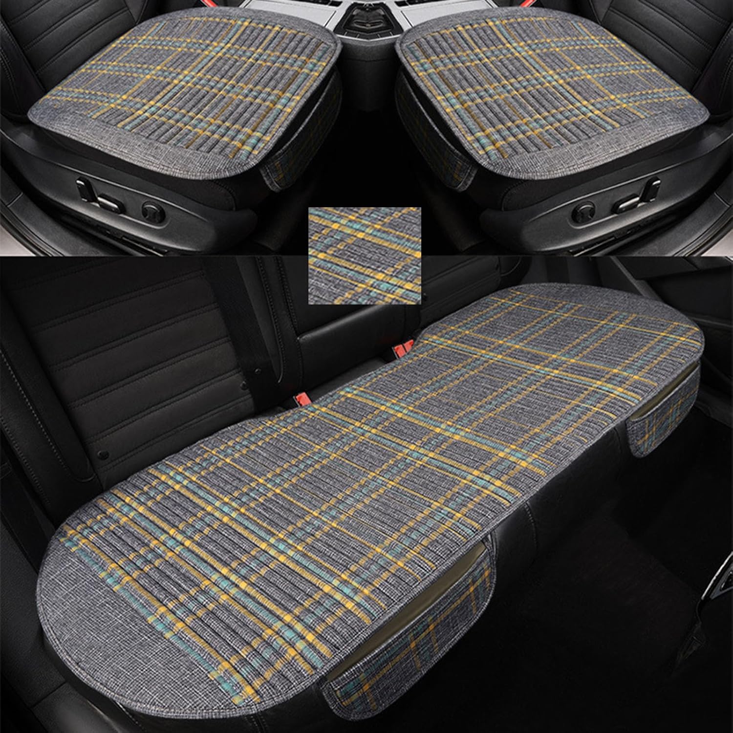 Car Seat Cushion Buckwheat Hulls Car Seat Pads Mat for Auto Breathable and Comfortable Driver Seat Cushion Non-Slip Car Seat Pads,Beige