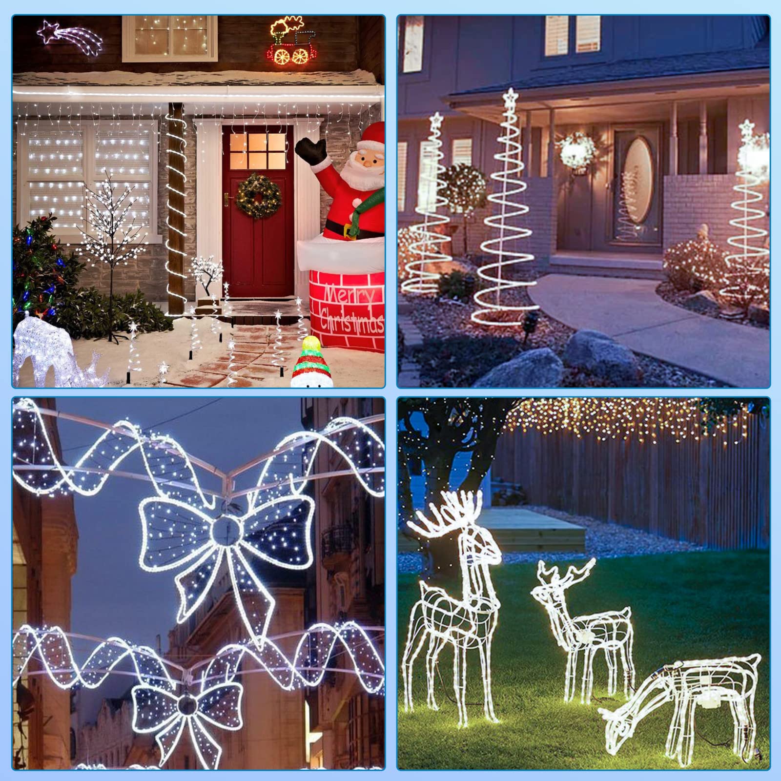 Ansobea Tubo luminoso a LED da 30 m, per esterni, 720 tubi luminosi, impermeabile, con timer e 8 modalità, per esterni, feste, matrimoni, Natale, luce