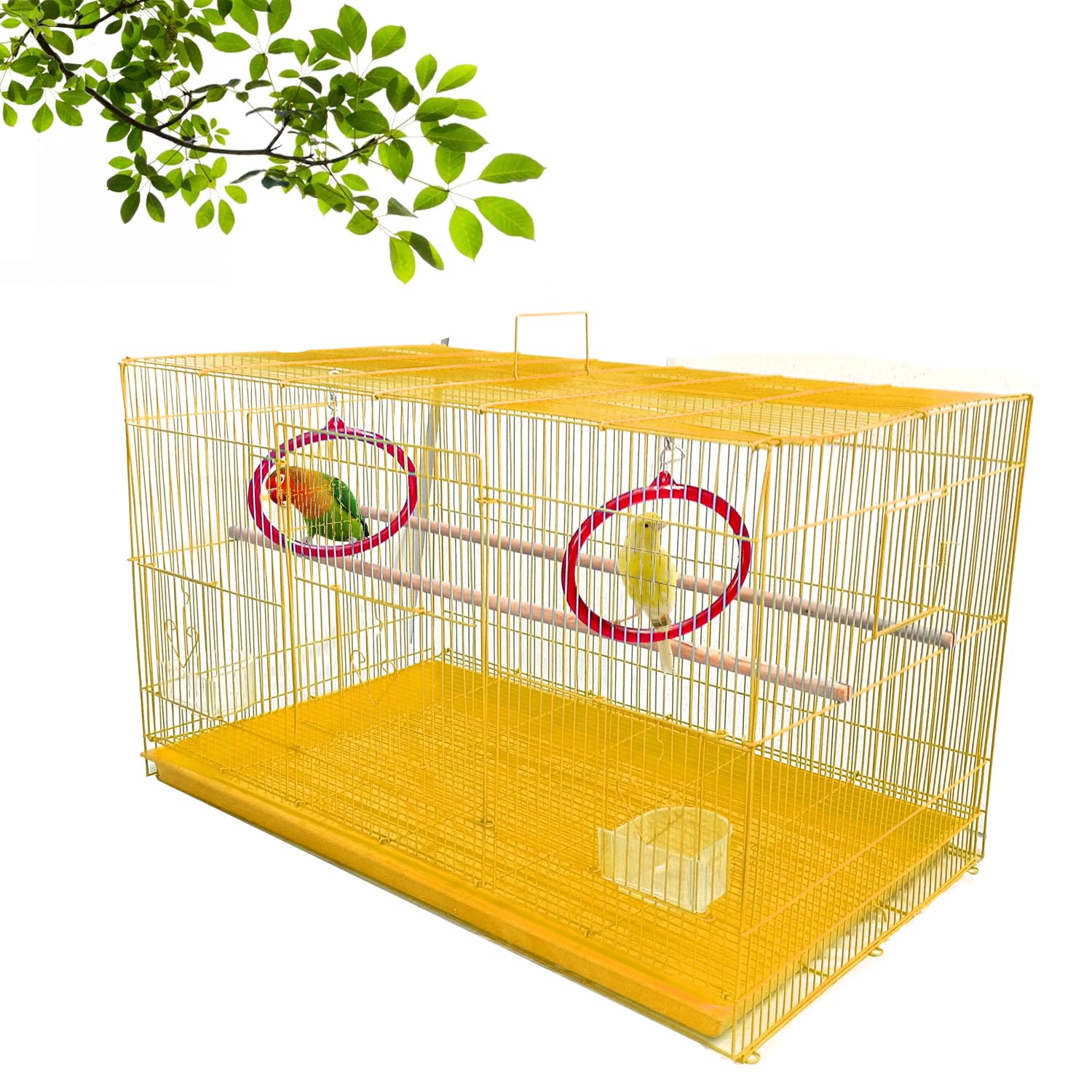 Smiling Pets Metal Bird Cage 2.5 Feet For Parakeet, Lovebird, Parrot, Budgie, Cockatiel Cage Hammock 30X18X18 Inch (Yellow) (B0CX8JLSHN) Amazon Price History, Amazon Price Tracker
