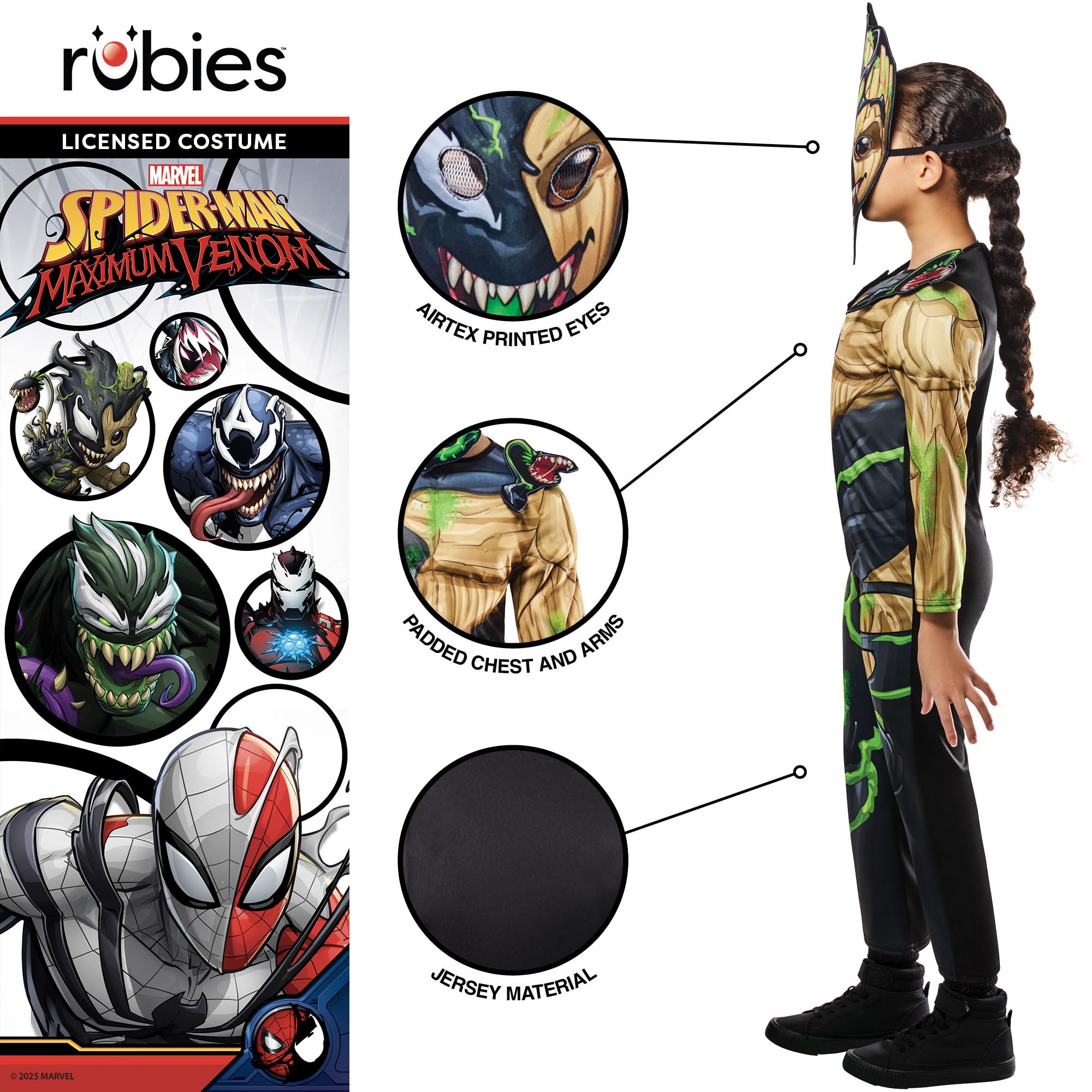 Rubies Official Disney Guardians of the Galaxy, Venomised Groot Child Costume, Kids Fancy Dress, Size Age 7-8 Years Halloween - Image 3