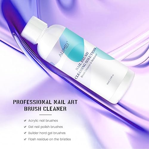 Miniatura 3 de AIJIMEI Limpiador de cepillos de uñas, solución restauradora de gel acrílico, limpiador de cepillo de uñas de gel de limpieza rápida para pinceles