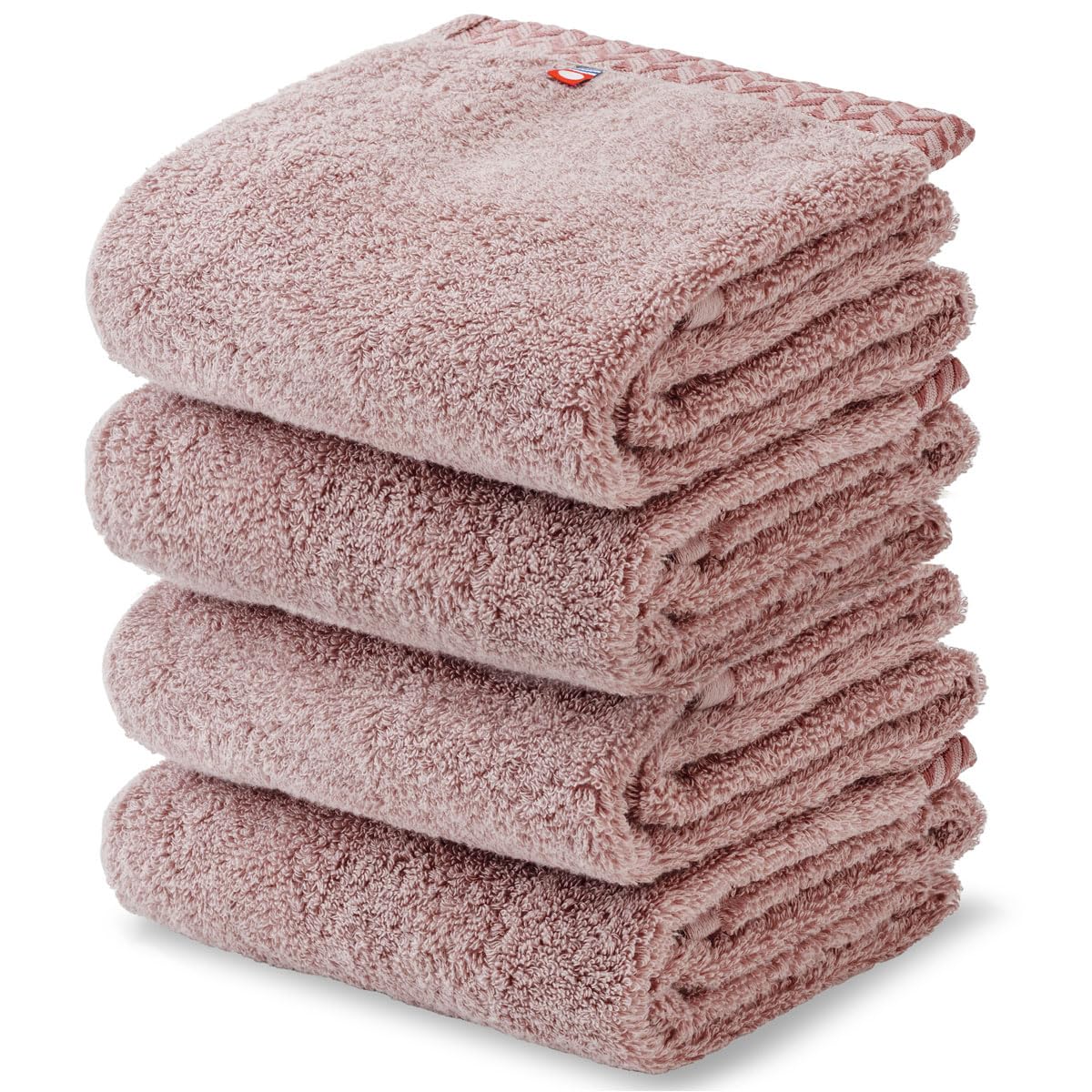 Imabari Towel Face Towel Imabari Cotton 100% Set of 4 Premium High-Quality Long Pile Twisted Yarn Rose (Pink) Super Thick Fluffy Soft Quick-Drying Instant Absorption Made in Japan Imabari Face Towel :