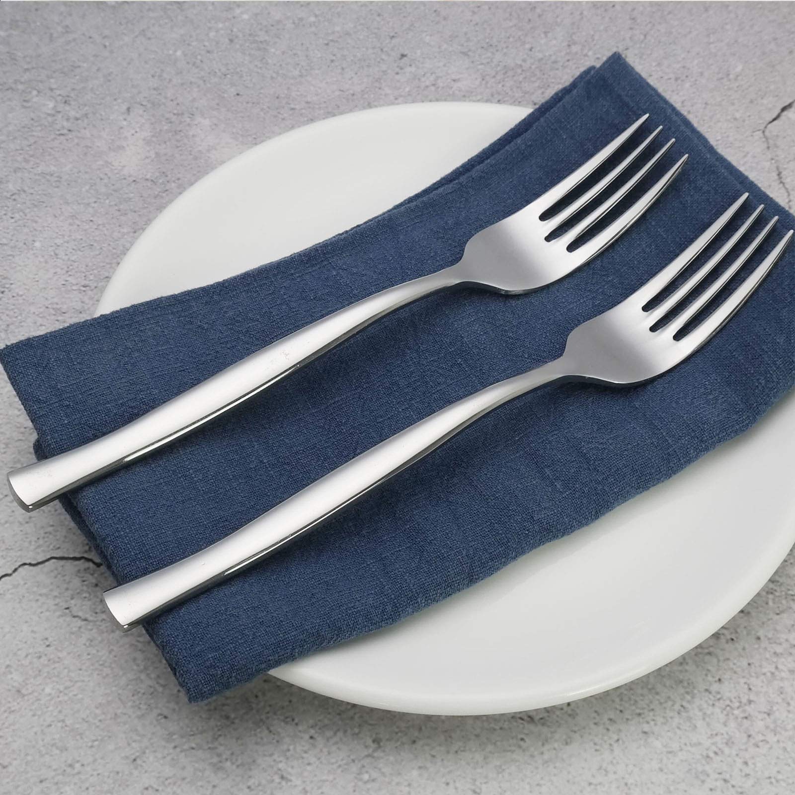 12-teilige Essgabeln, Tischgabel Edelstahl