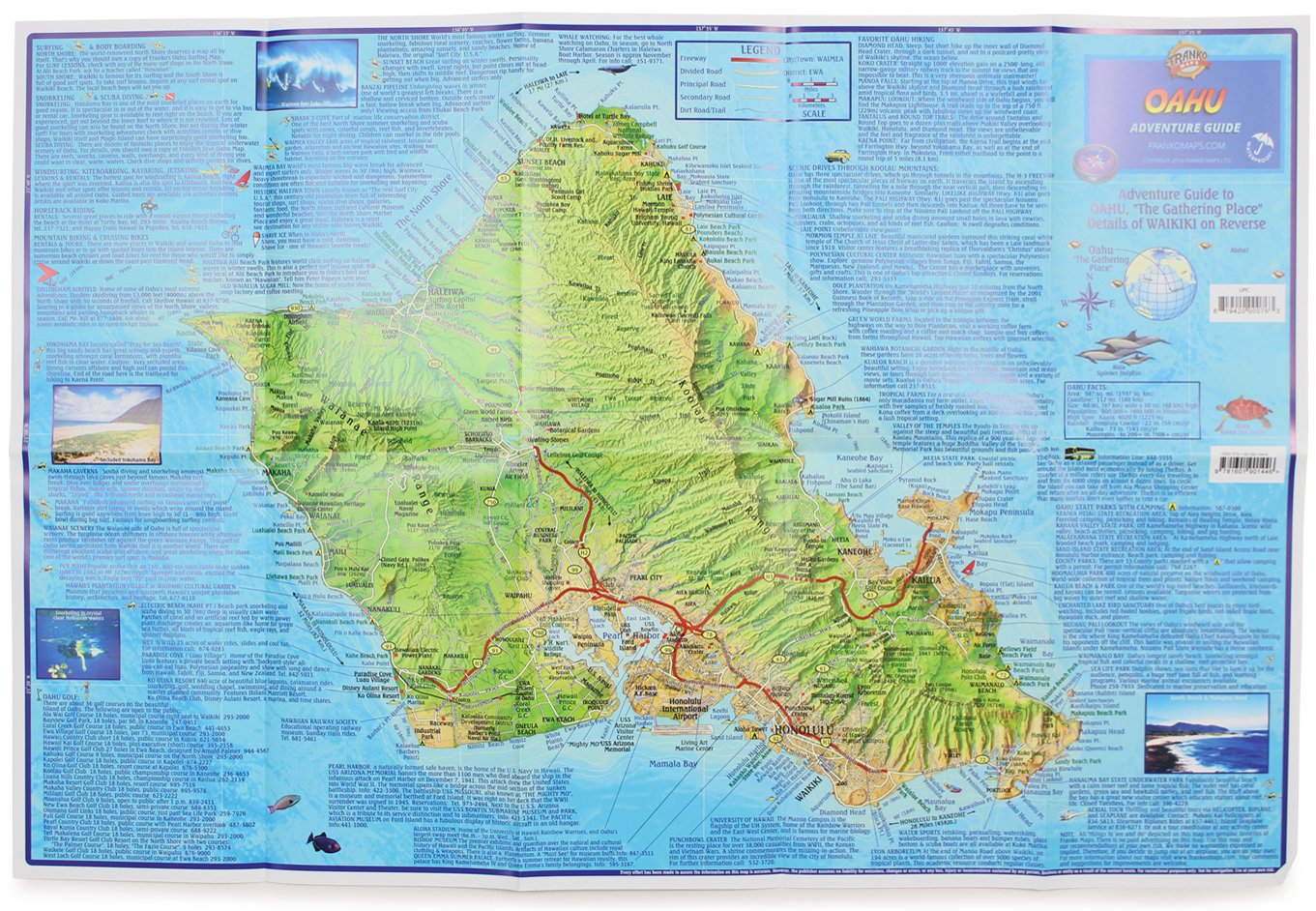 地図・旅行ガイド GOGO HAWAII ハワイ地図 水彩イラスト HI ハワイ諸島 ハワイ地図アート