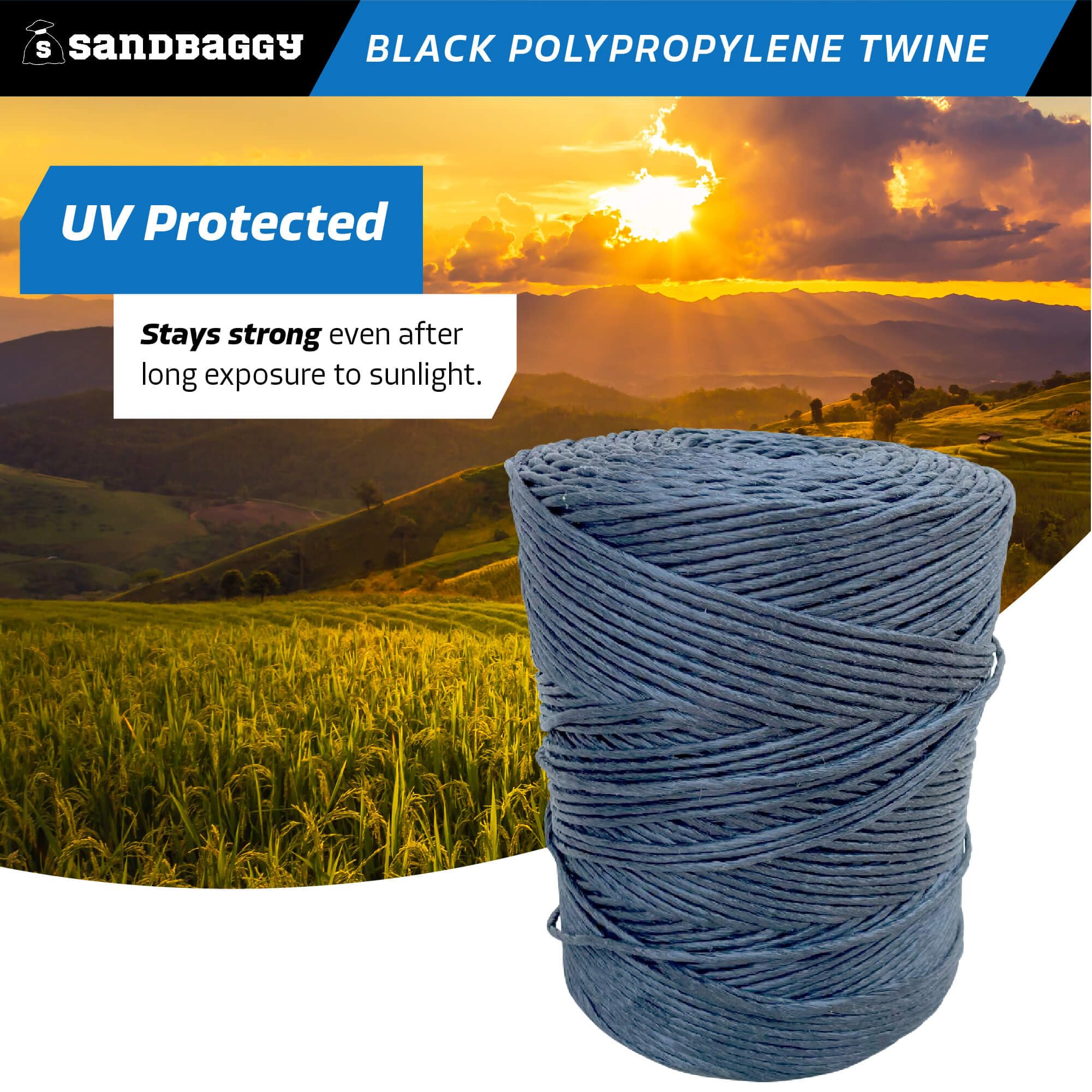 トローリングLINE 50lb 1000m 2個　新品 Amazon.com: Sandbaggy Heavy Duty Black Polypropylene Twine