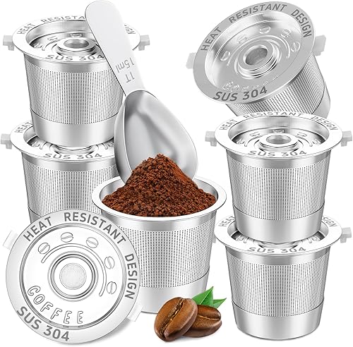 Vista 9 de 1 paquete de cápsulas de café reutilizables K Cups para Keurig 1.0: cápsulas de café reutilizables de acero inoxidable para cápsulas de café Keurig