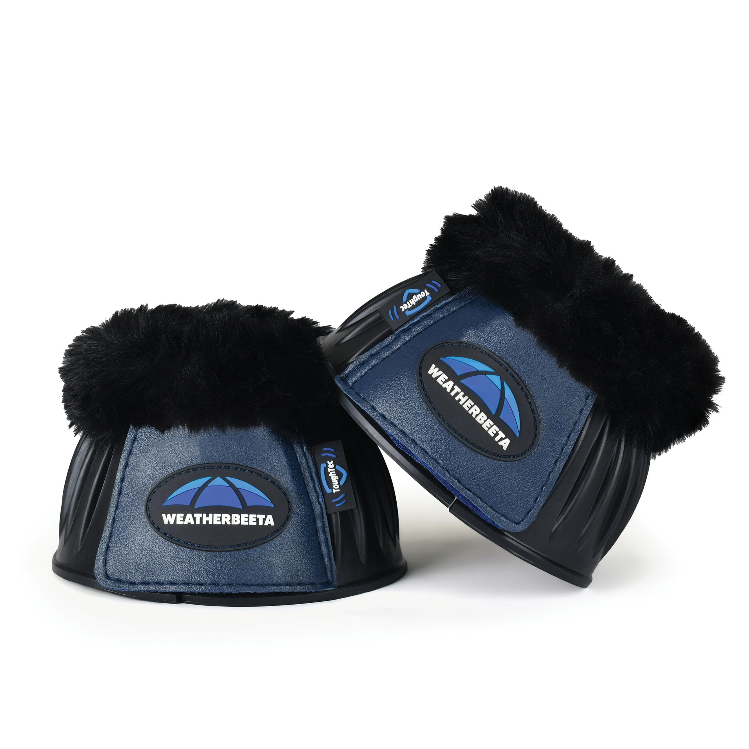 WeatherBeeta Tough-Tec Prime Fleece Trim Rubber Bell Boots, Black/Navy, Large