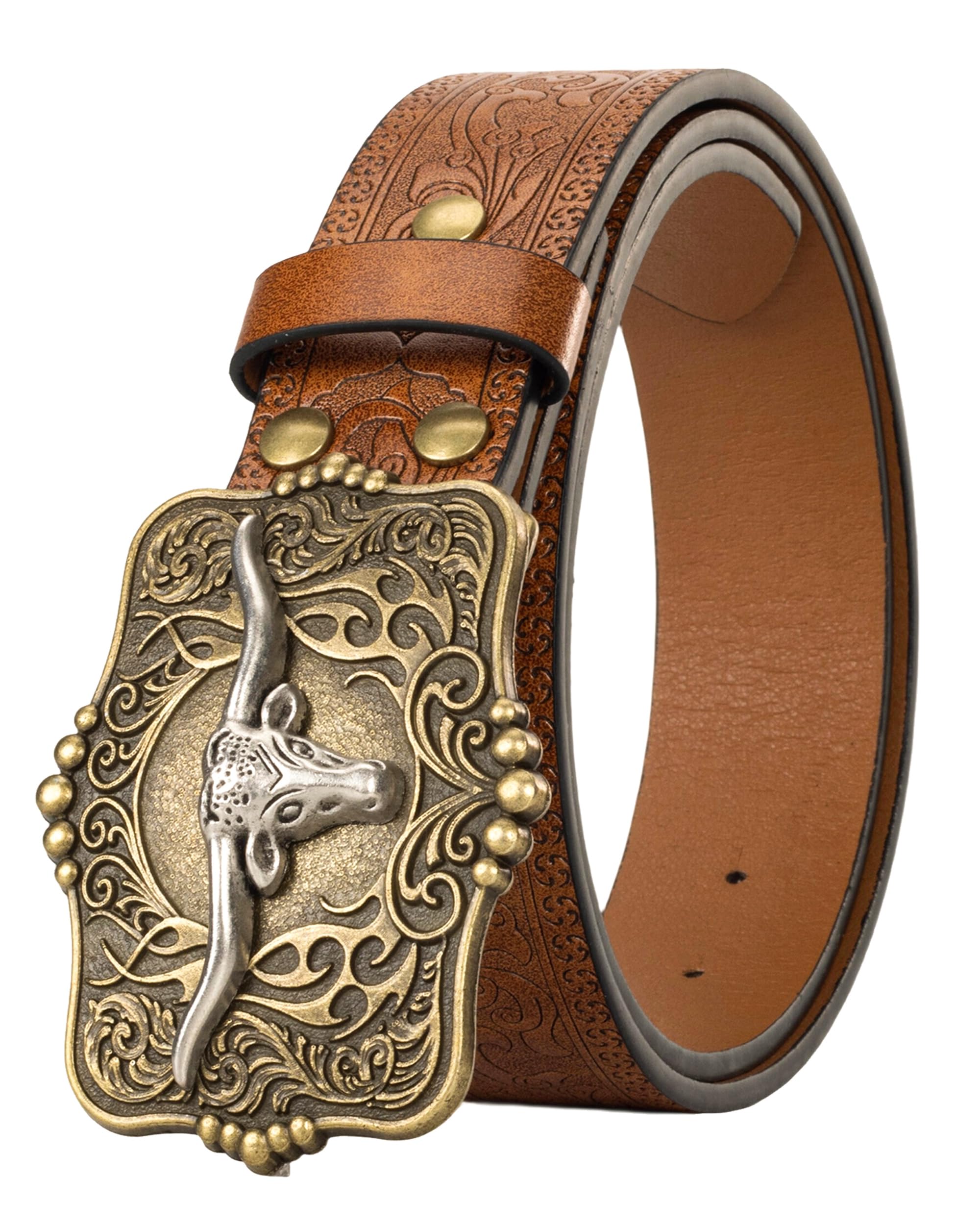 Western Cowboy Belt for Men Women, Waist 25-38"
