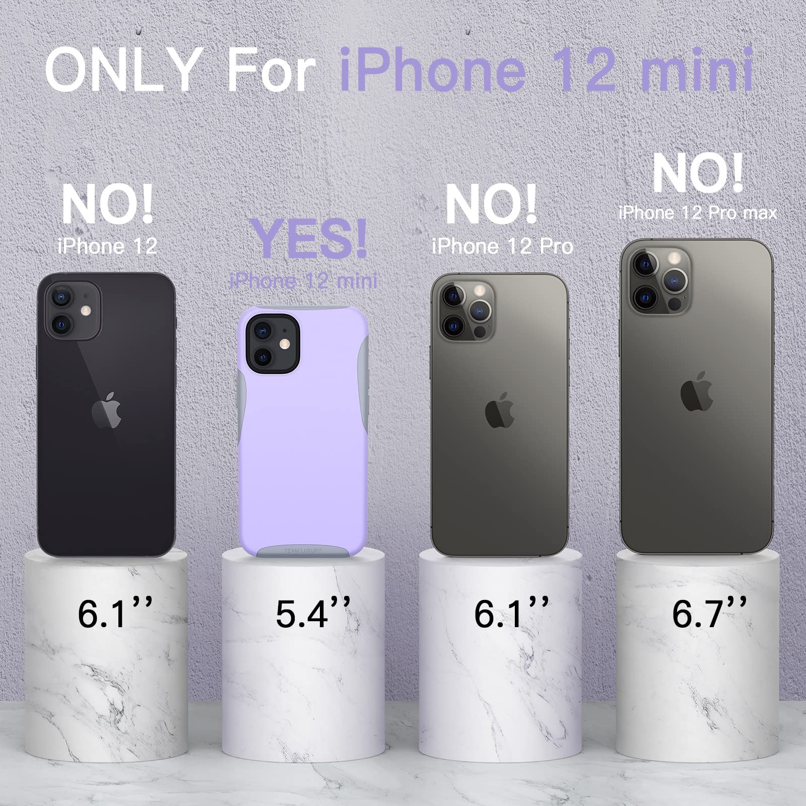 TEAM LUXURY Case for iPhone 12 Mini, [Trinity Series] Shockproof