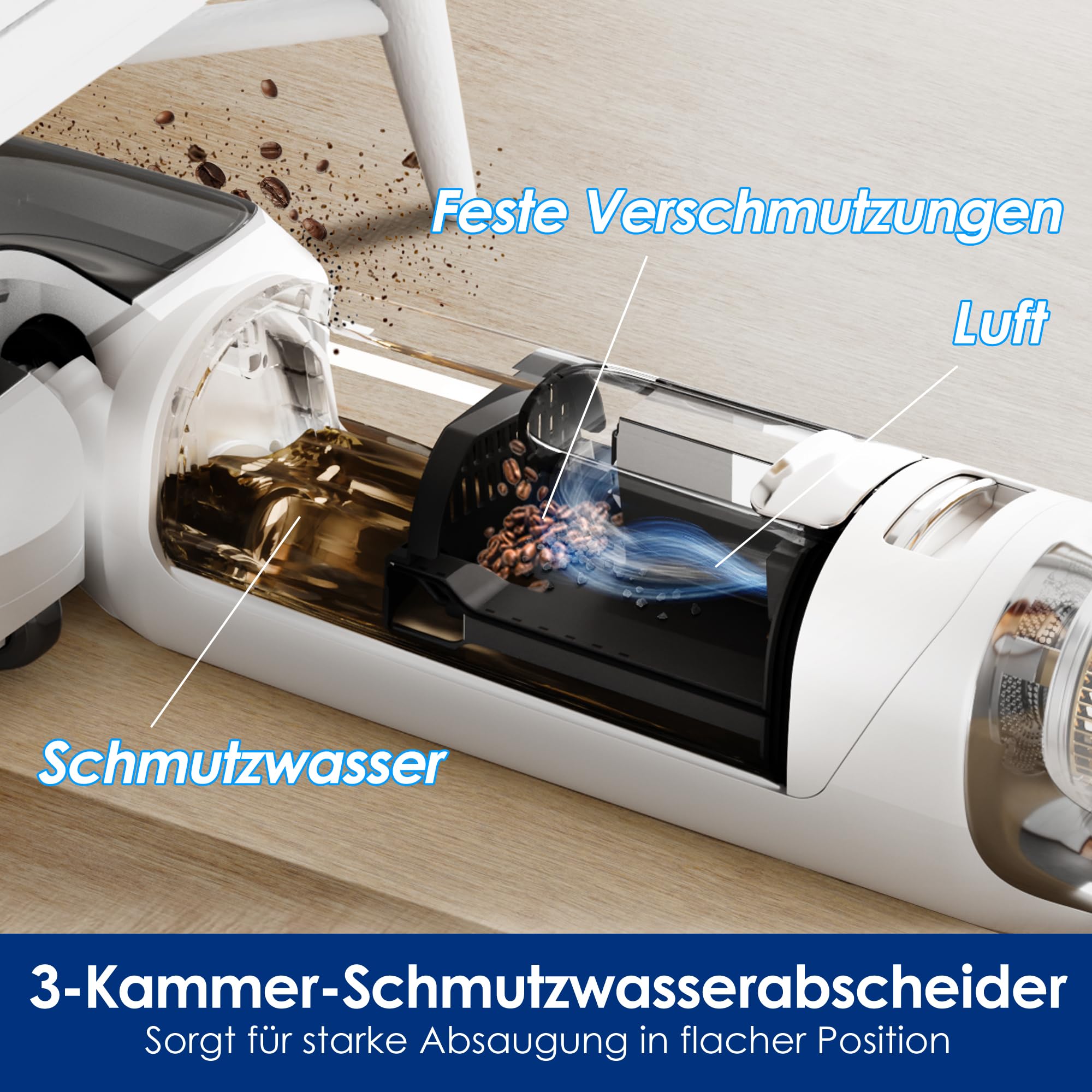 Tineco Floor One Stretch S6 Nass Trockensauger 180° Flachdesign 13cm Liegehöhe 85°C FlashDry Selbstreinigung 40min Laufzeit