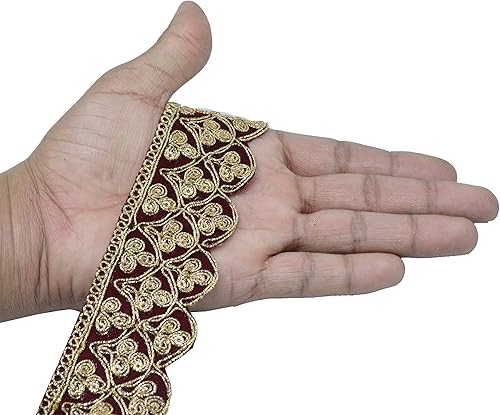 Craft Love Gota Zari - Borde de terciopelo de encaje hecho a mano, 9.2 yardas27.9 ft para blusa de sari Dupatta Lehenga costura, manualidades, etc.