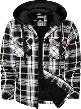 Amazon.com: onedog Flannel Jacket for Men Full Zip Up Plaid