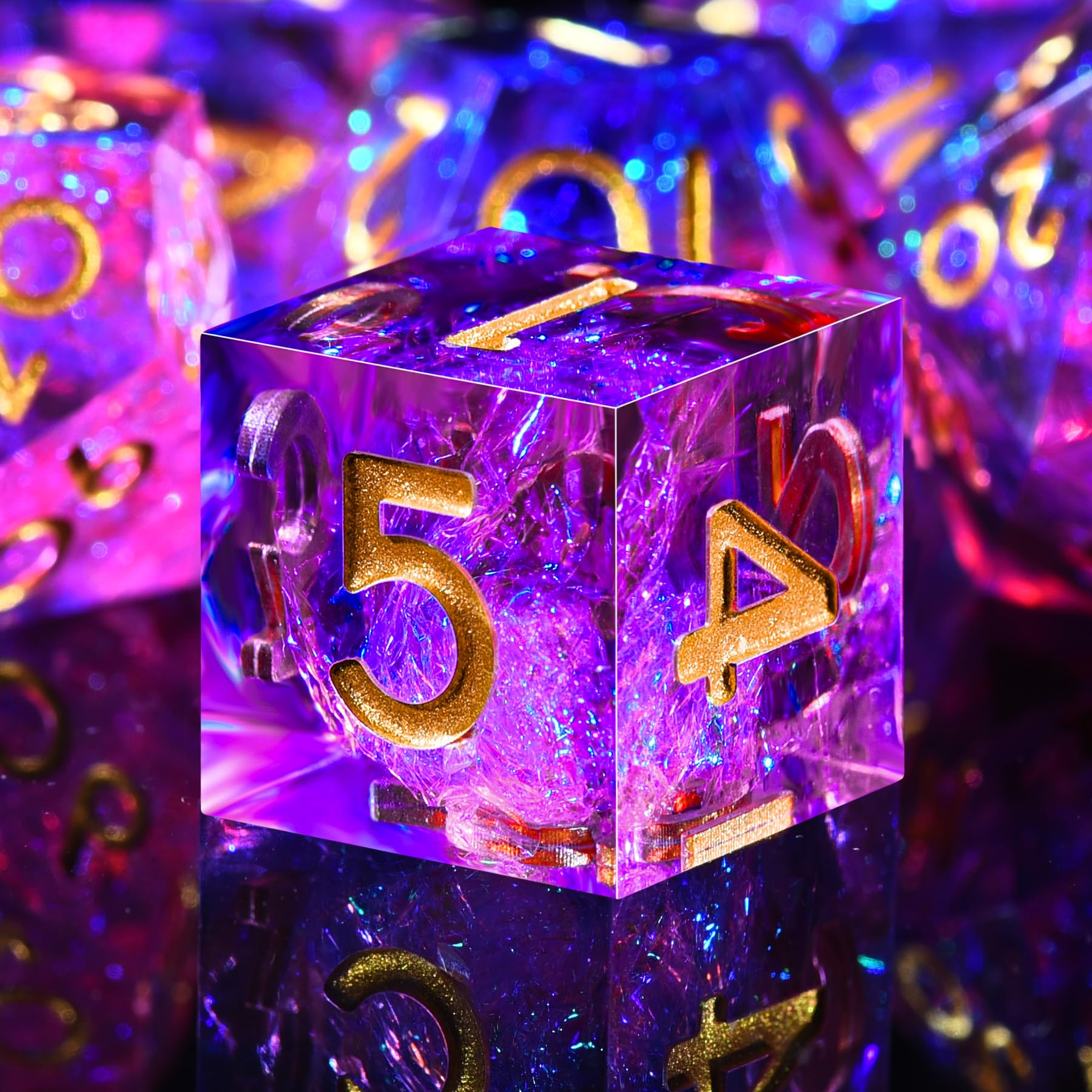 SIQUK 7 Pezzi Dadi Poliedrici Dadi da Gioco Polyhedral Dadi 7-Die DND Dice Set D4 D6 D8 D10 D12 D20 D% per DND RPG MTG Dungeon and Dragons, Pesca & Blu