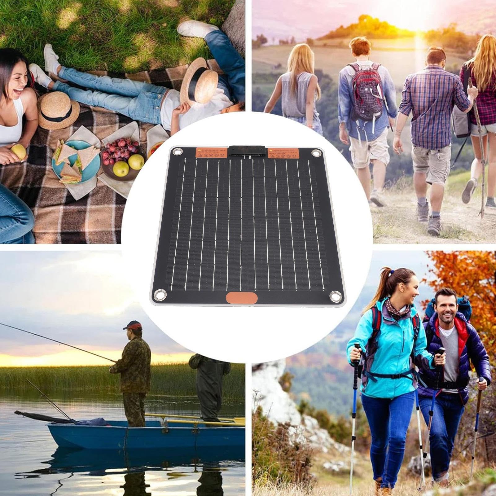 Solar Panel Battery Charger, 30w Fast Charging Power Bank, Portable Monocrystalline Pack, Usb Ports Backup Power for Camping, Hiking, Backpacking, 1.06x0.98x0.12 inches