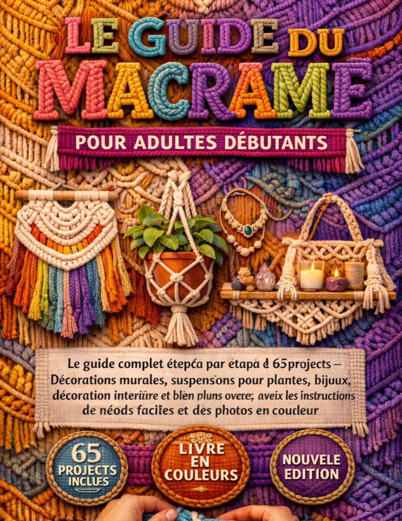 Guide macramé adultes débutants pour fabriquer bijoux et décoration murale