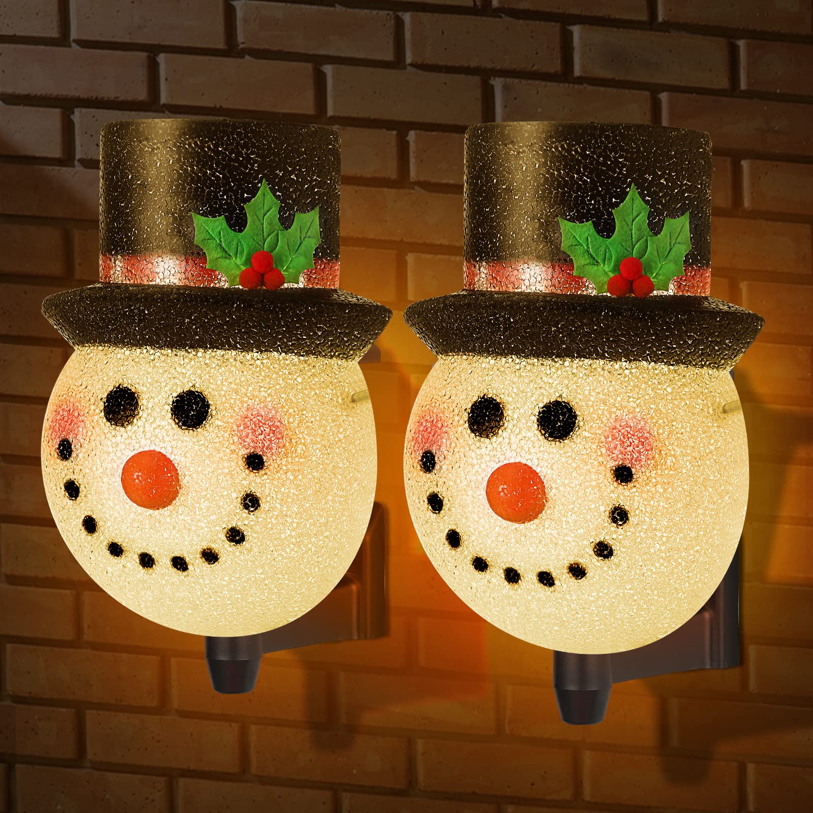 CygniCon Pack of 2 Snowman Porch Light Cover, Christmas Decorations Outdoor Yard for Light Covers, Fall Porch Decorations Light Covers for Porch Lights, Garage Lights, Lamp Post, Large Light Fixture