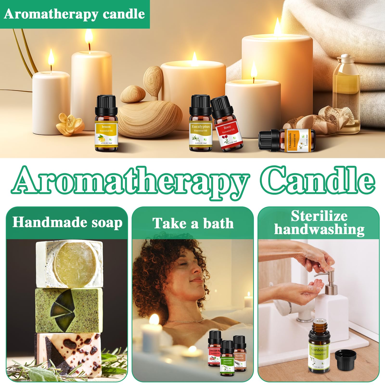 Set Oli Essenziali 20 Flaconi Da 10ml - Aromaterapia, Diffusori, Massaggi - Profumi Naturali: Lavanda, Eucalipto, Rosa... - Foto 10