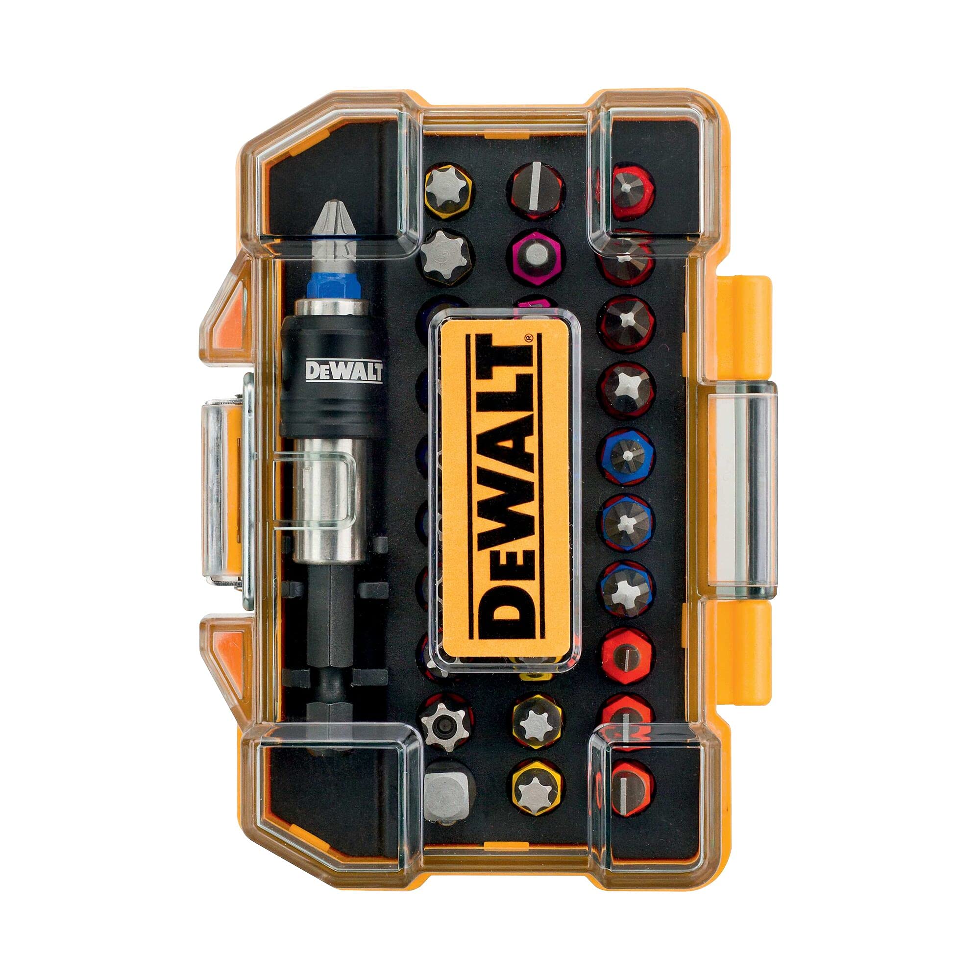 DeWalt DT4957-QZ (Metallbohrer Set EXTREME HSS Co 29-tlg. Ø 1-13 mm, in Kunststoff Case) & 32-tlg. Schrauberbit-Set (für Schraubarbeiten Phillips, Pozi, Slotted, Hex, Torx und Security Torx) DT7969
