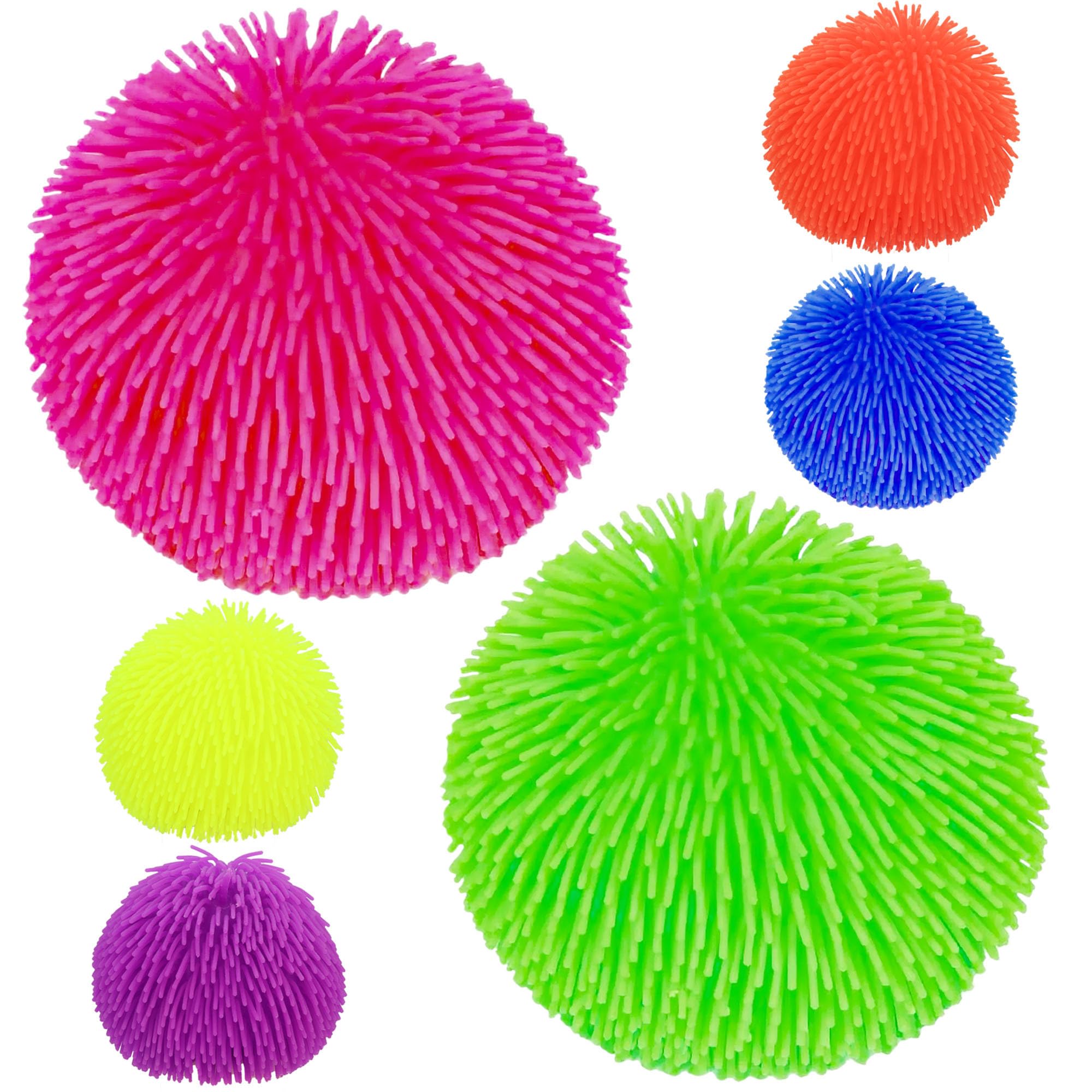 2 Giant Jiggly Puffer Balls - 7" Sensory Stress Balls, Squishy Fidget Toys for Children, 17cm Bouncing Balls, Colour Sent at Random (2 Solid Colour Balls)