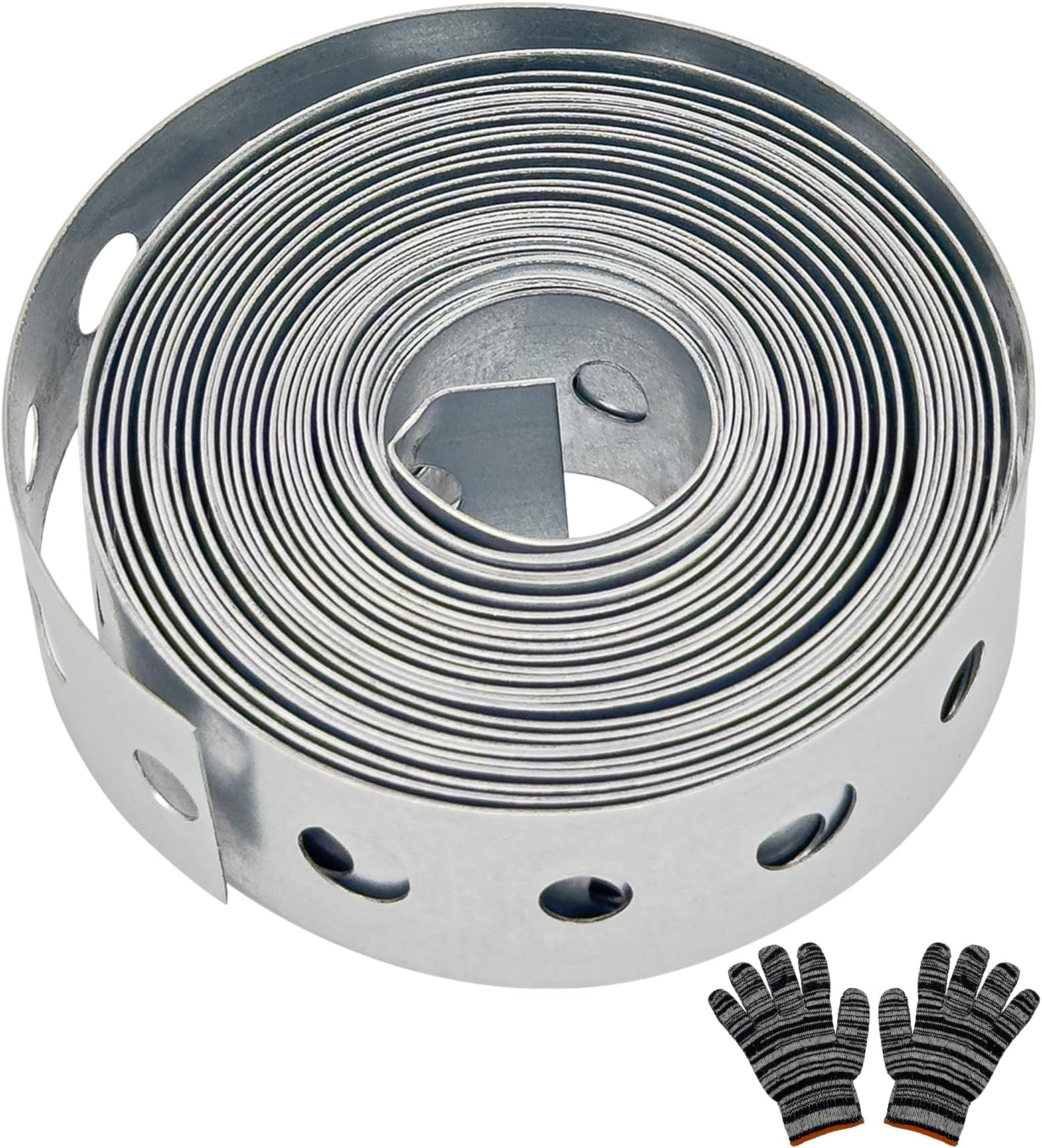 Galvanized Metal Pipe Strap 3/4-Inch x 10-Feet 27-Gauge for Pipe Support Hanging and Flexible Trimming with Holes