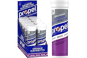 Fitness Water Electrolyte Tablets: Propel Grape, 10 Tubes (12 Tubes)