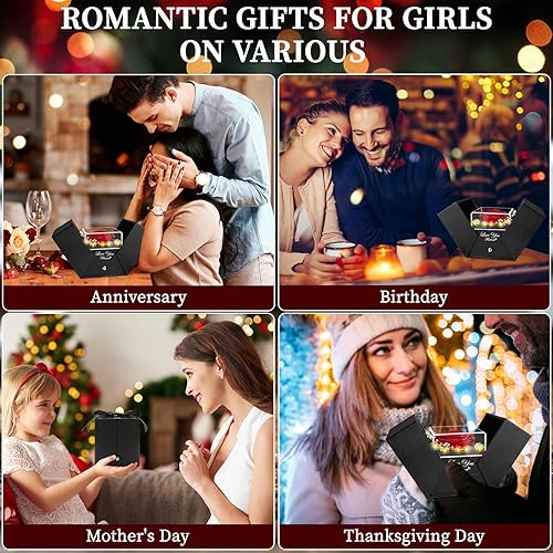 Miniatura 5 de Rosa real roja preservada, flores eternas, regalos de rosas para mamá, abuela, esposa, novia, en el día de la madre, día de San Valentín, regalos