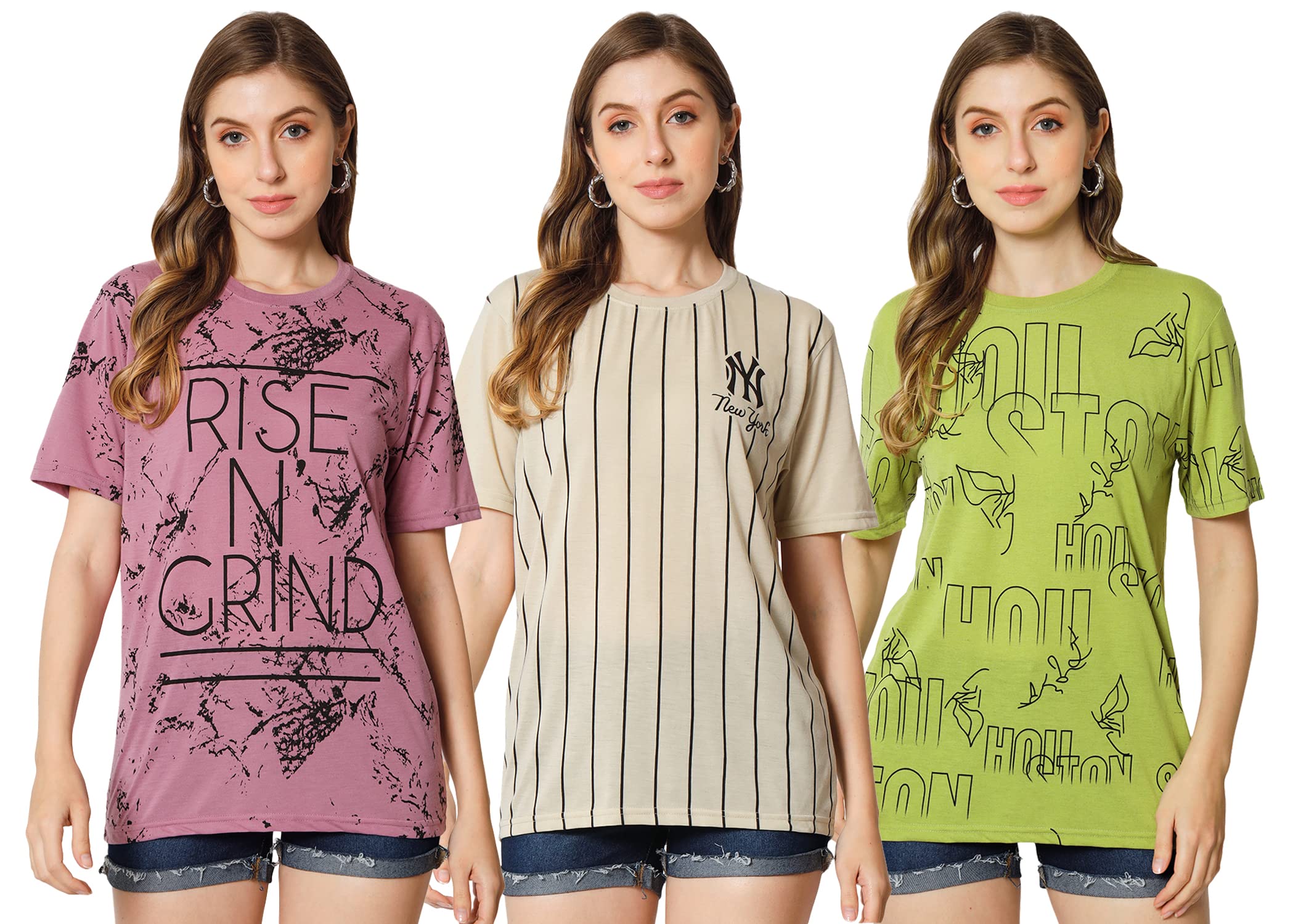 SHAUN Women T-Shirt (N704WTT3_$P_Pack of 3)