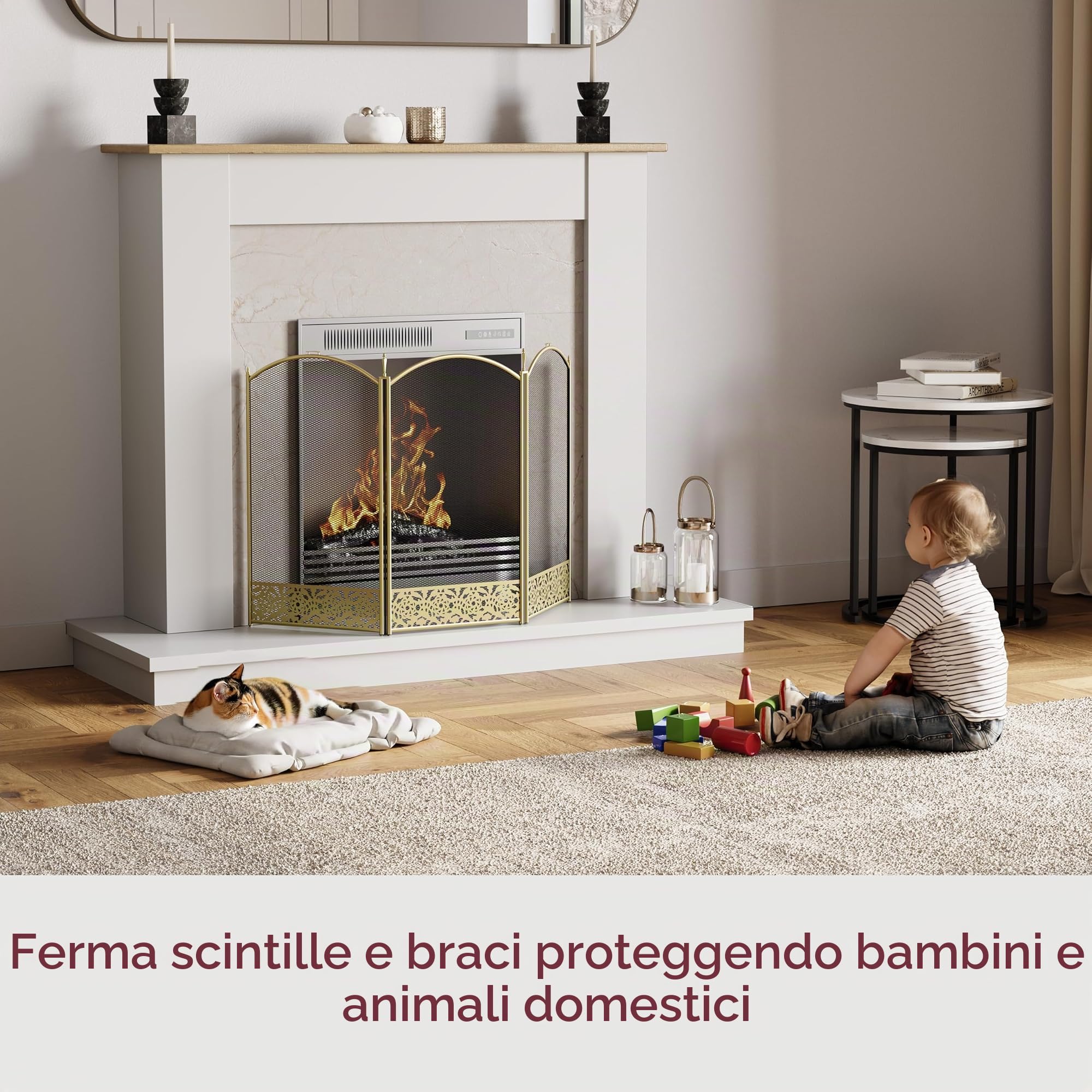 Home Discount Fire Screen, in Ottone