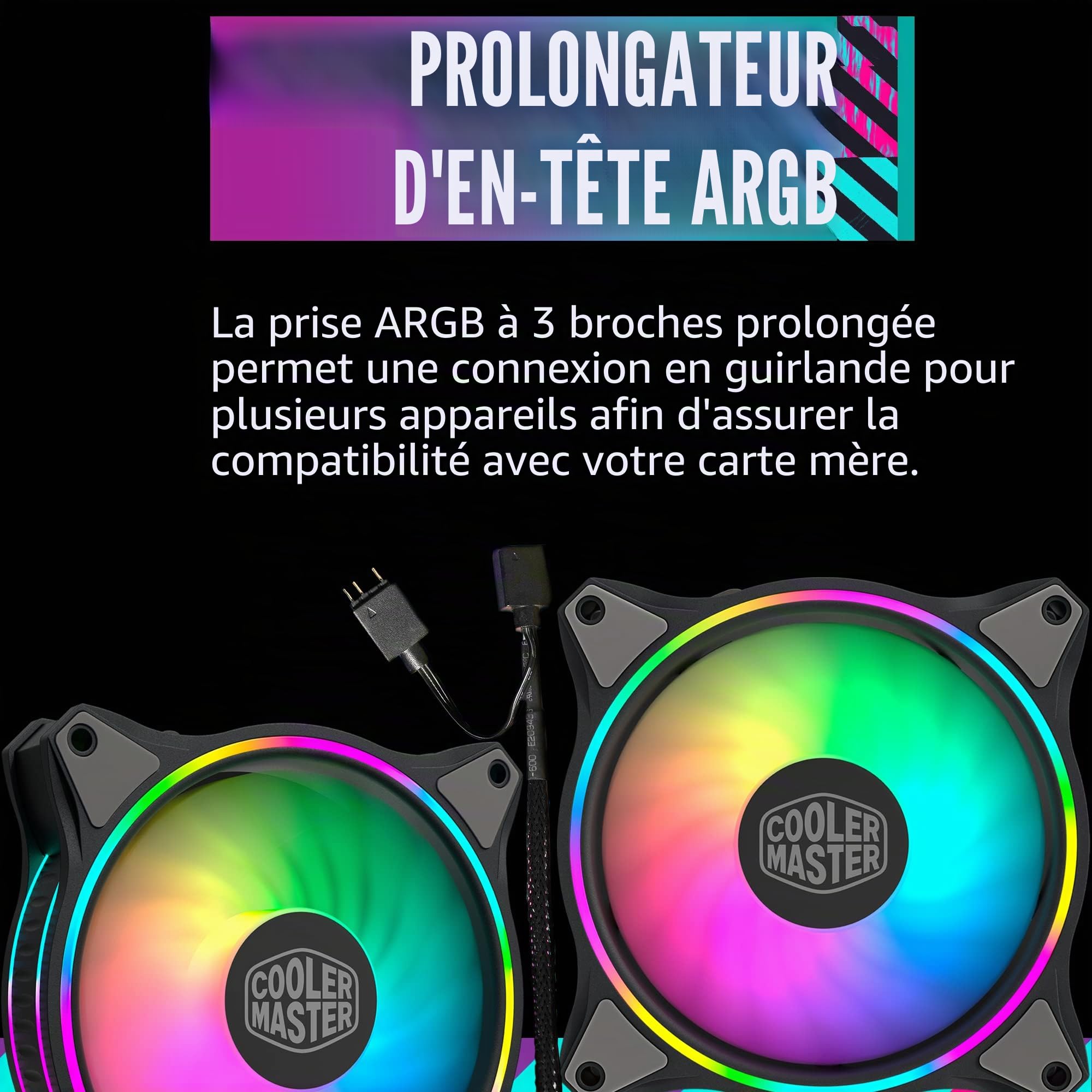 Cooler Master MasterFan MF120 Halo 3in1 Boitier PC Ventilateur 12 cm Noir, Gris