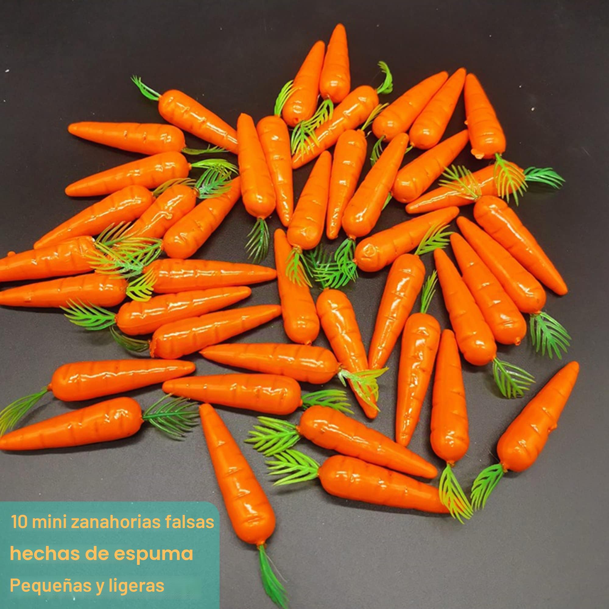 10 Piezas Mini Zanahorias de Espuma Mini Simulación Zanahorias Espuma Zanahoria ​Artificial Adorno de La Zanahoria Falsa de Zanahorias Artificiales de Pascua para el hogar y la Cocina