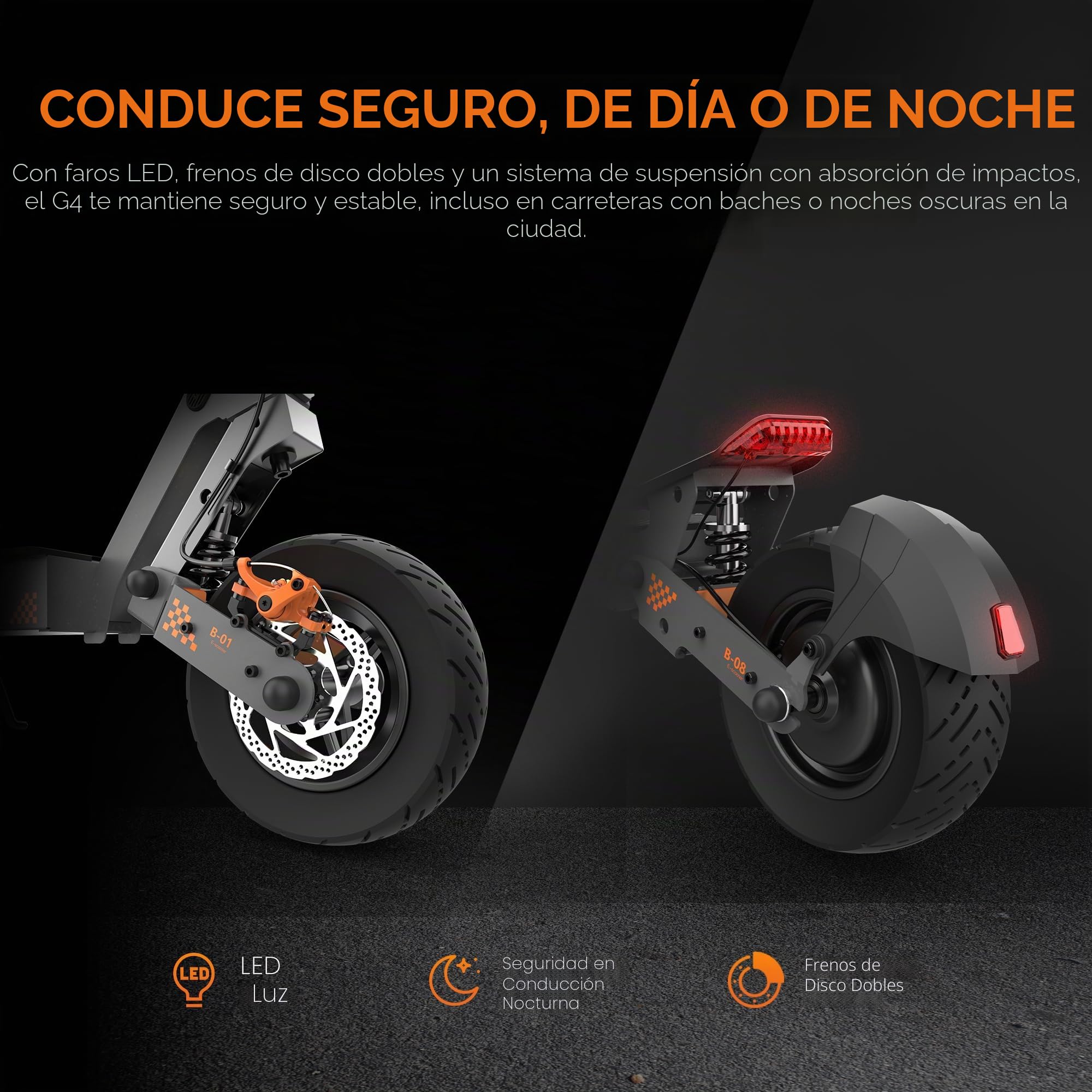Patinete Eléctrico KuKirin G4 | 20 km/h | Autonomía 75 km | Certificado CE | IP54 | Neumáticos 11"