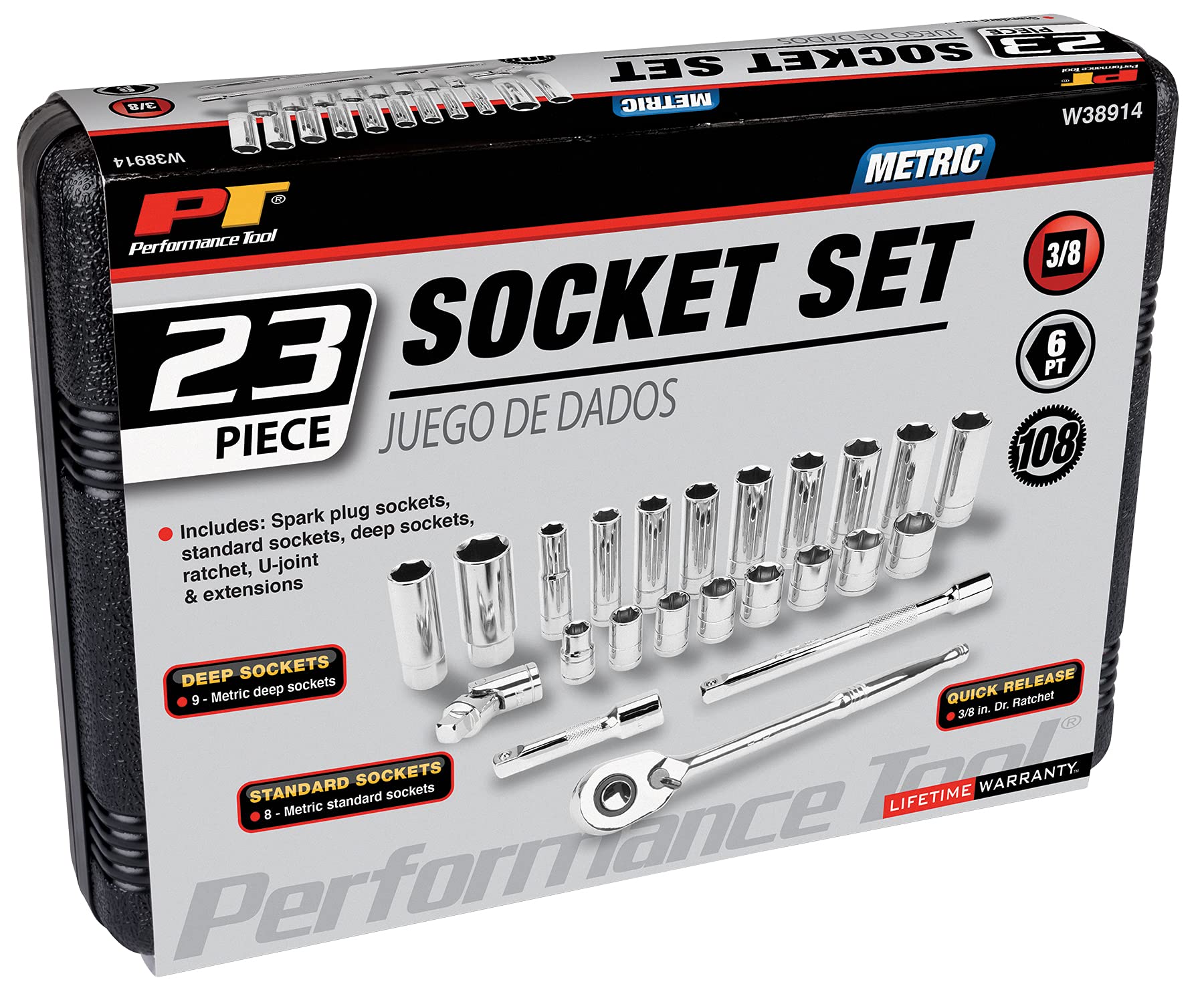Performance Tool W32215 Tamaño: Vaso De 1/2" De 15 Mm Y 6 Puntas