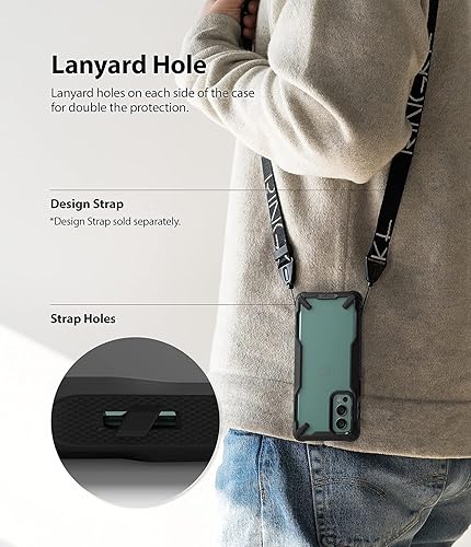 Miniatura 7 de Ringke Fusion-X - Funda compatible con OnePlus Nord 2 5G, parte trasera de policarbonato duro transparente, a prueba de golpes, resistente, marco de