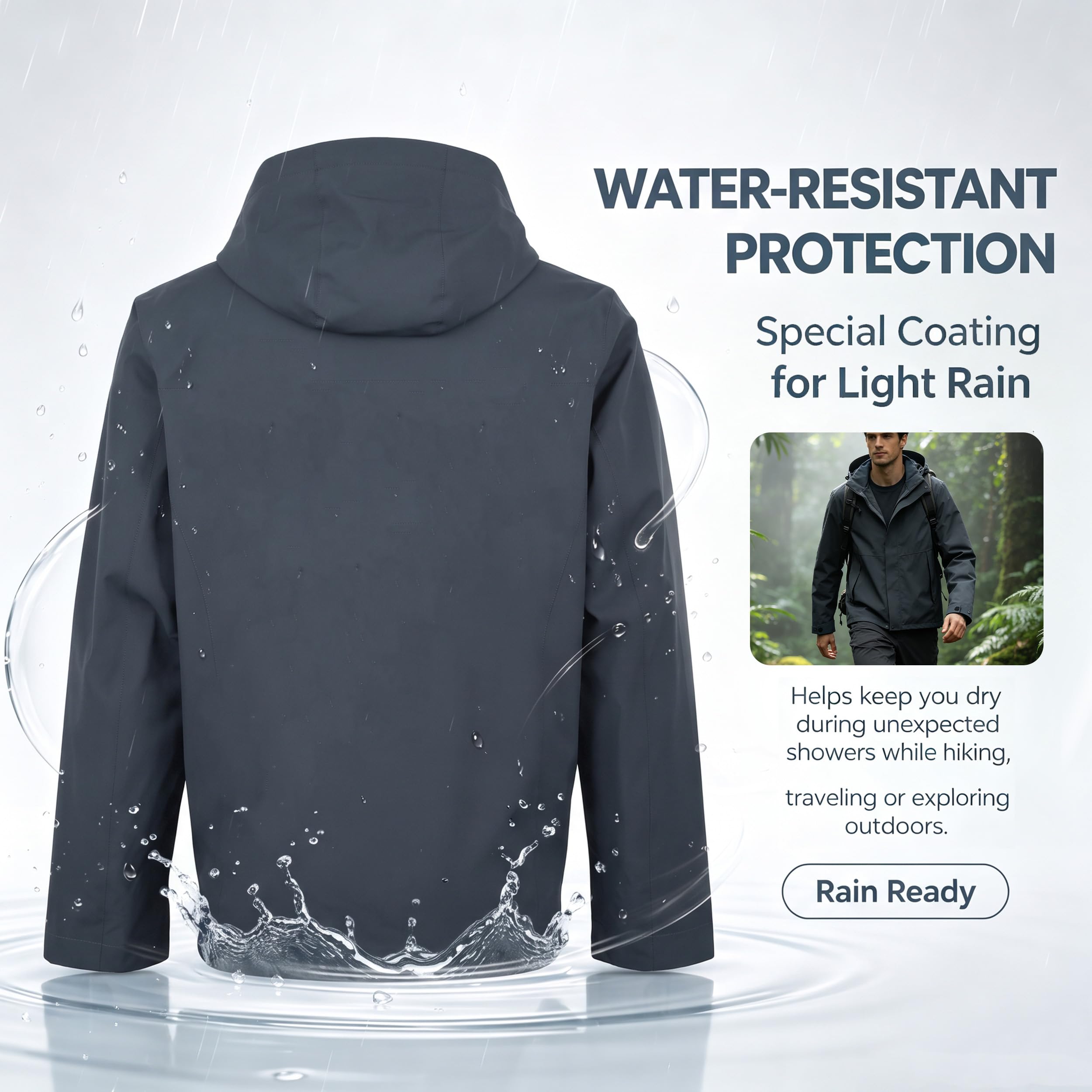 SUKUTU Veste d'homme Manteau résistant à l'eau et au vent Bergsteigergewand Costumi da alpinismo