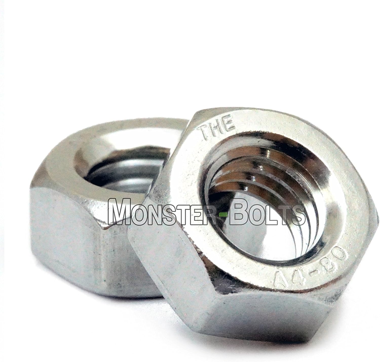 MonsterBolts - M2 Hex Nuts, DIN 934, Marine Grade Stainless Steel, 10 Pack