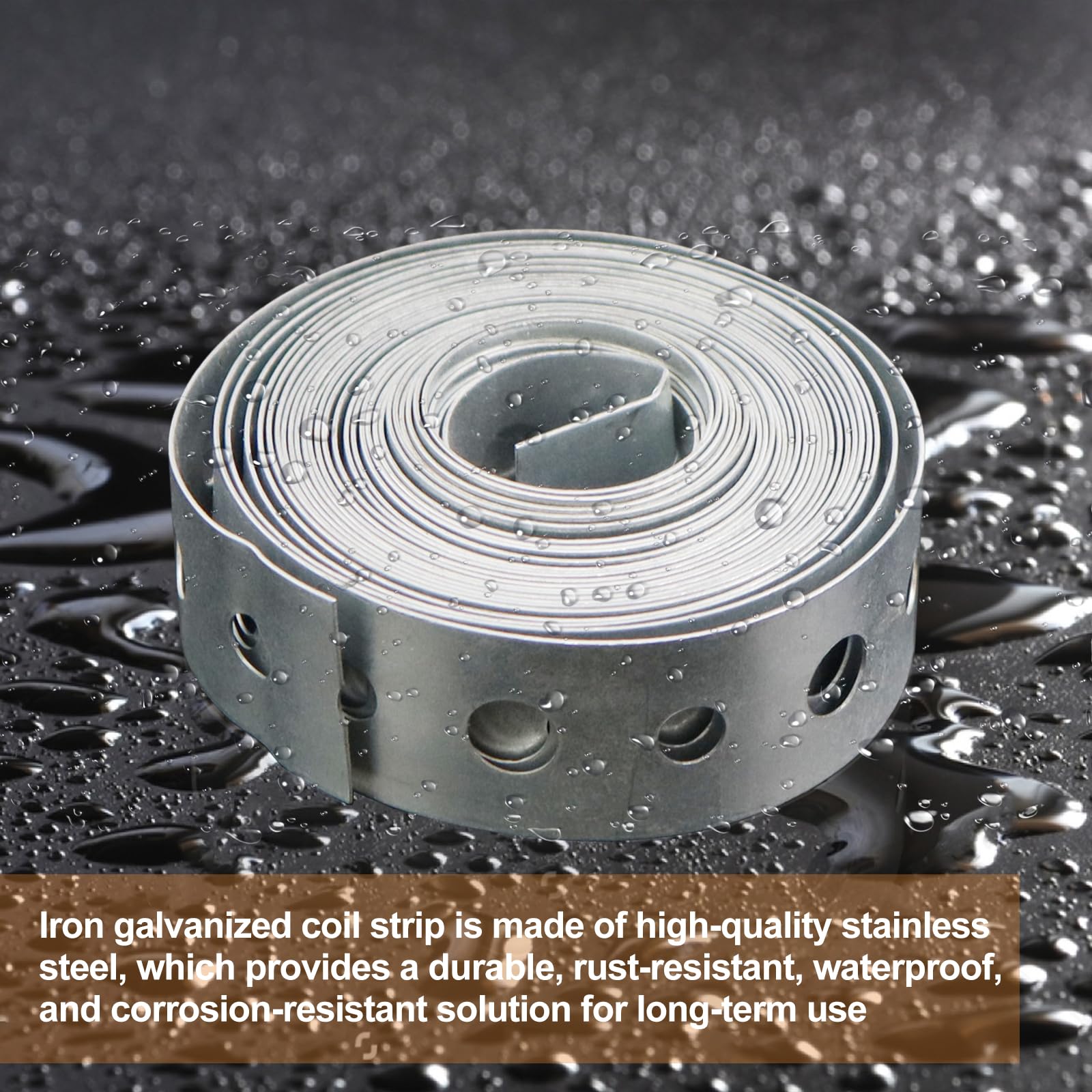 Galvanised Steel Band Metal Fixing Strap with Perforated Holes, 3/4 Inch*10FT, Builders Fence Brackets Fixing Banding Ties - Image 4