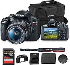 Canon EOS Rebel T7 Cámara DSLR | Sensor APS-C CMOS de 24.1MP con procesador de imagen DIGIC 4+ | Wi-Fi y NFC integrados | Kit de cámara de fotografía para principiantes compatible con lentes EF con