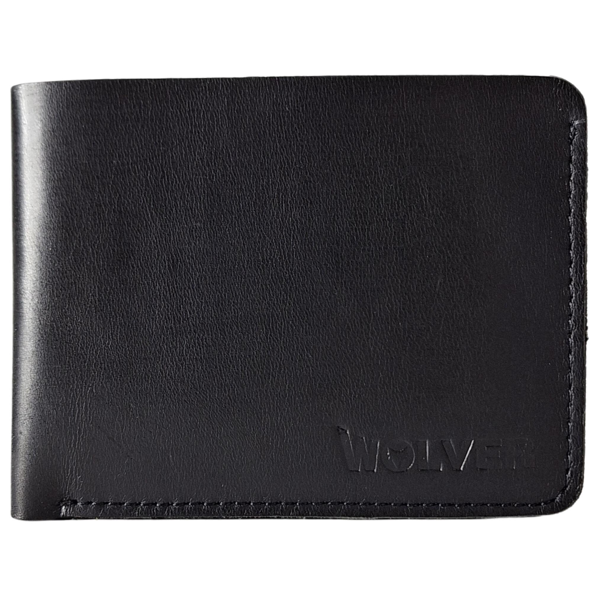 GenericWOLVER Mens Bi Folded Leather Wallet Cowhide French Style Stitching WOLVER Brand Embossing Elegant Design Right Wallet For Your Outfit Having Experienced Workmanship Practically Pleasant