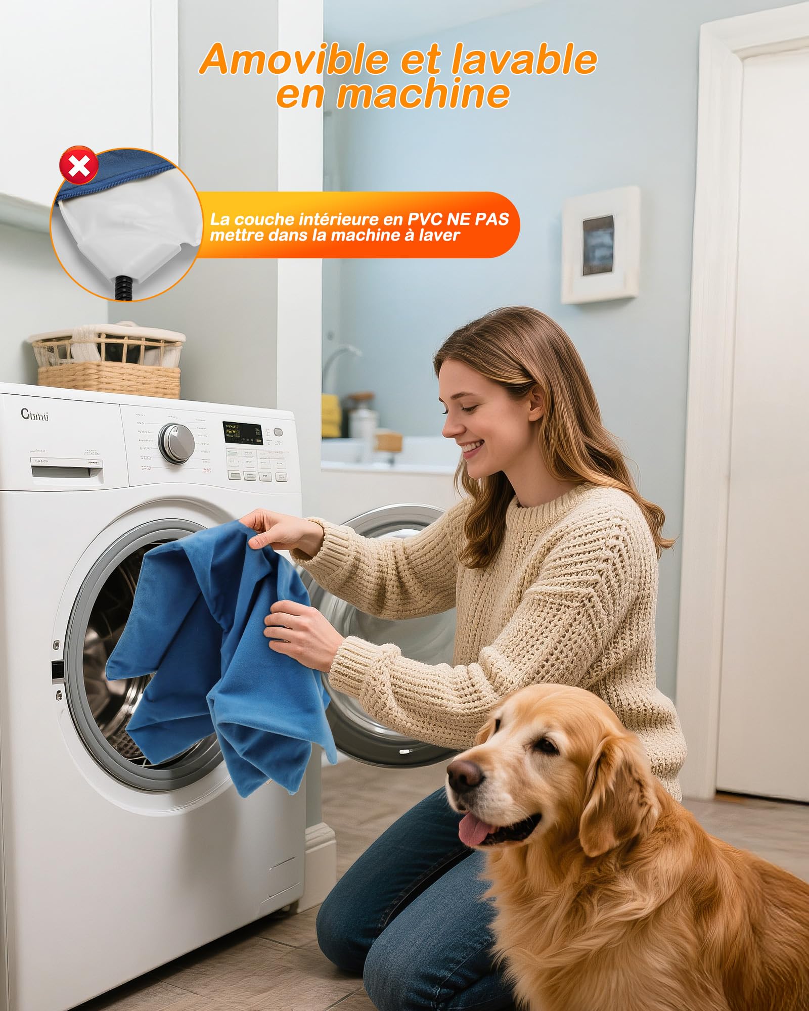 petnf Tapis Chauffant pour Chien et Chat 45 x 75 cm - Réglage 6 Températures, Minuterie 24h, Arrêt Automatique, Câble Anti-Morsure - Bleu
