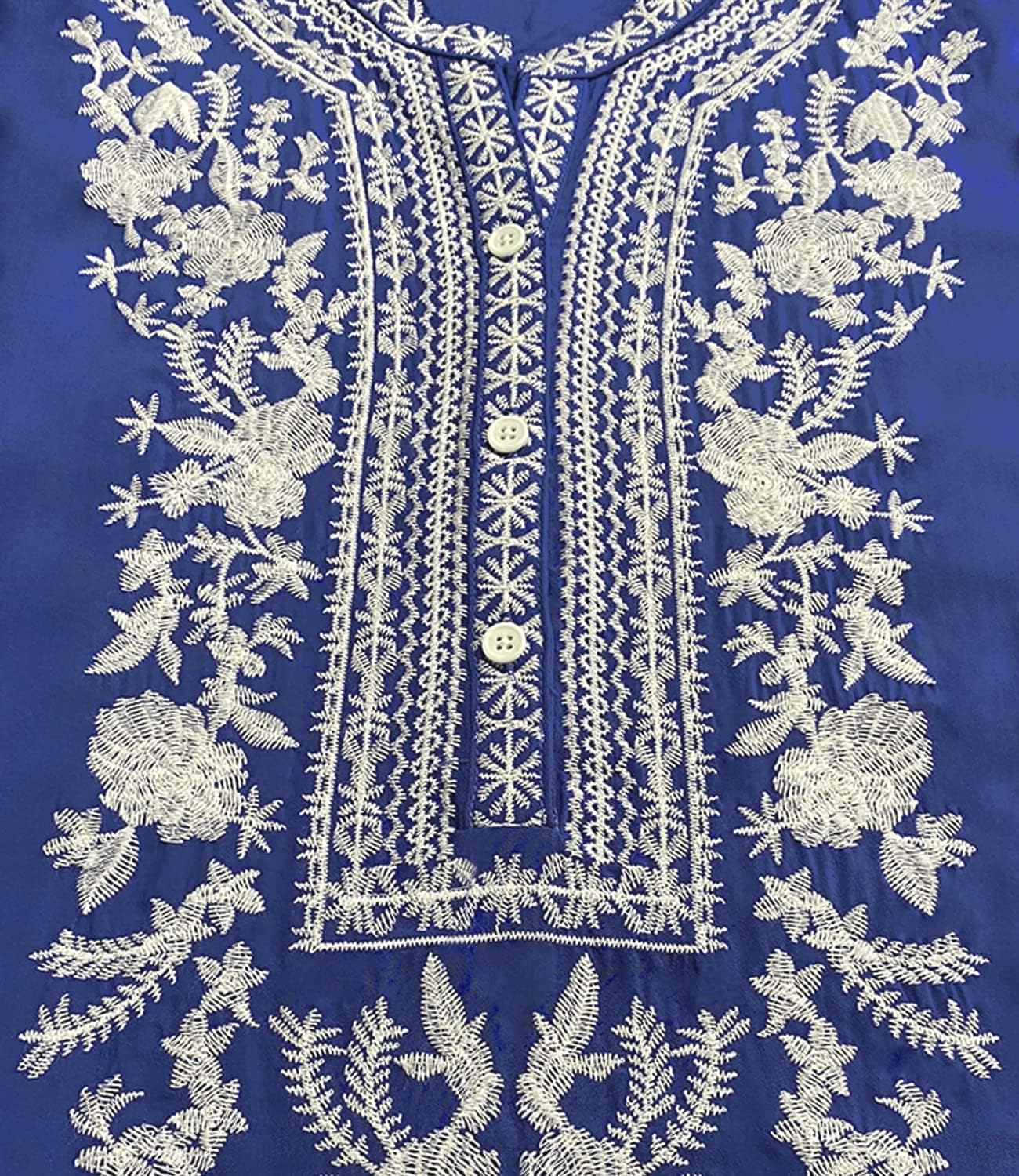 Higustar Mexican Shirts for Women Embroidered Tops Traditional Style Tunics Floral 3/4 Sleeve Plus Size Boho Peasant Blouse - Image 4