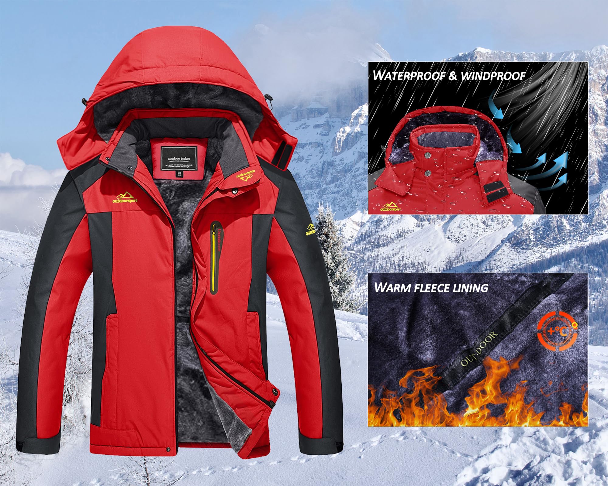KEFITEVD Softshelljacke Herren Wasserabweisende Funktionsjacke mit Abnehmbarer Kapuze Leichte Outdoorjacke für Wandern Trekking