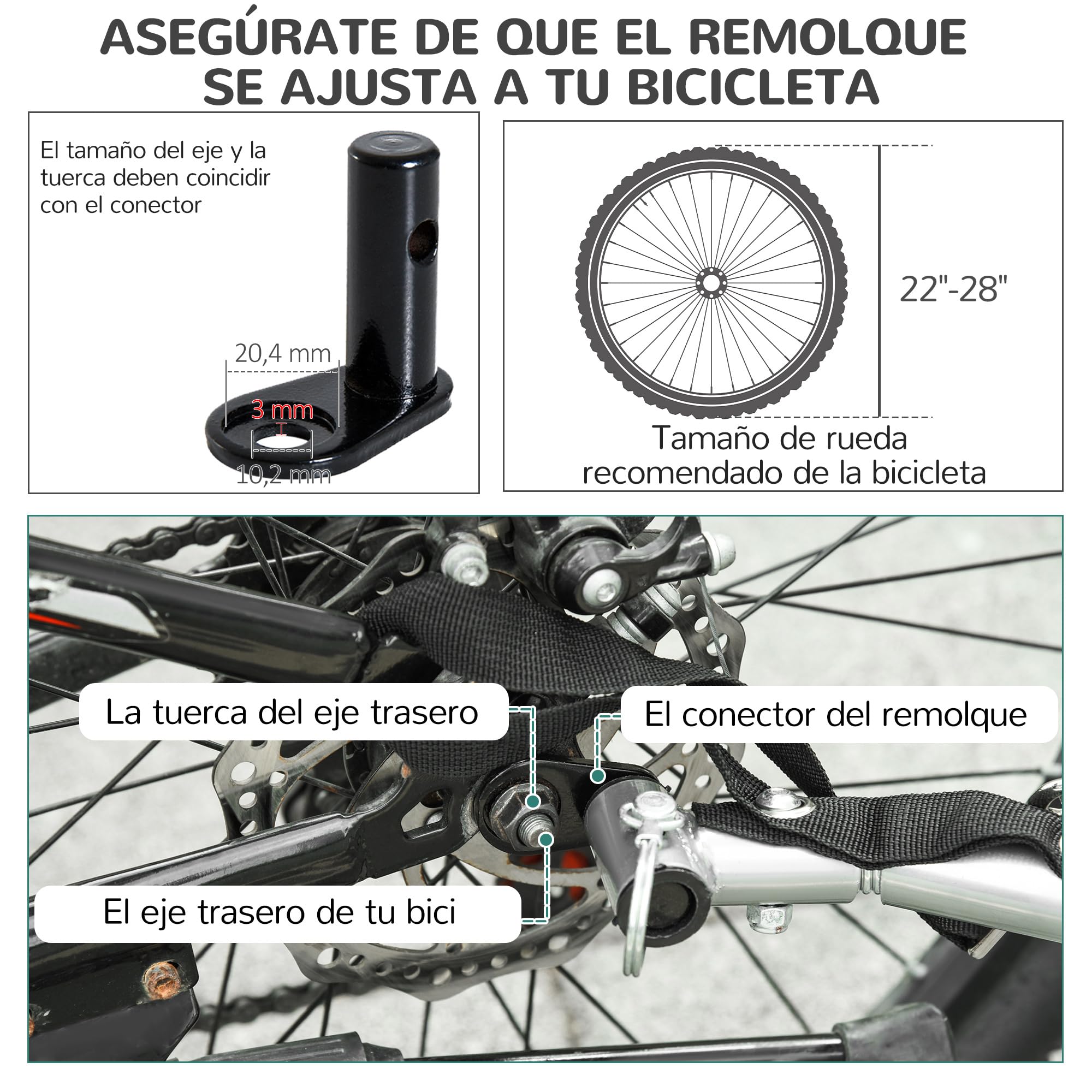 PawHut Remolque Bicicleta Perros Mascota 1 Bandera 8 Reflectores Remolque Bici 130x73x90 cm Rojo Negro