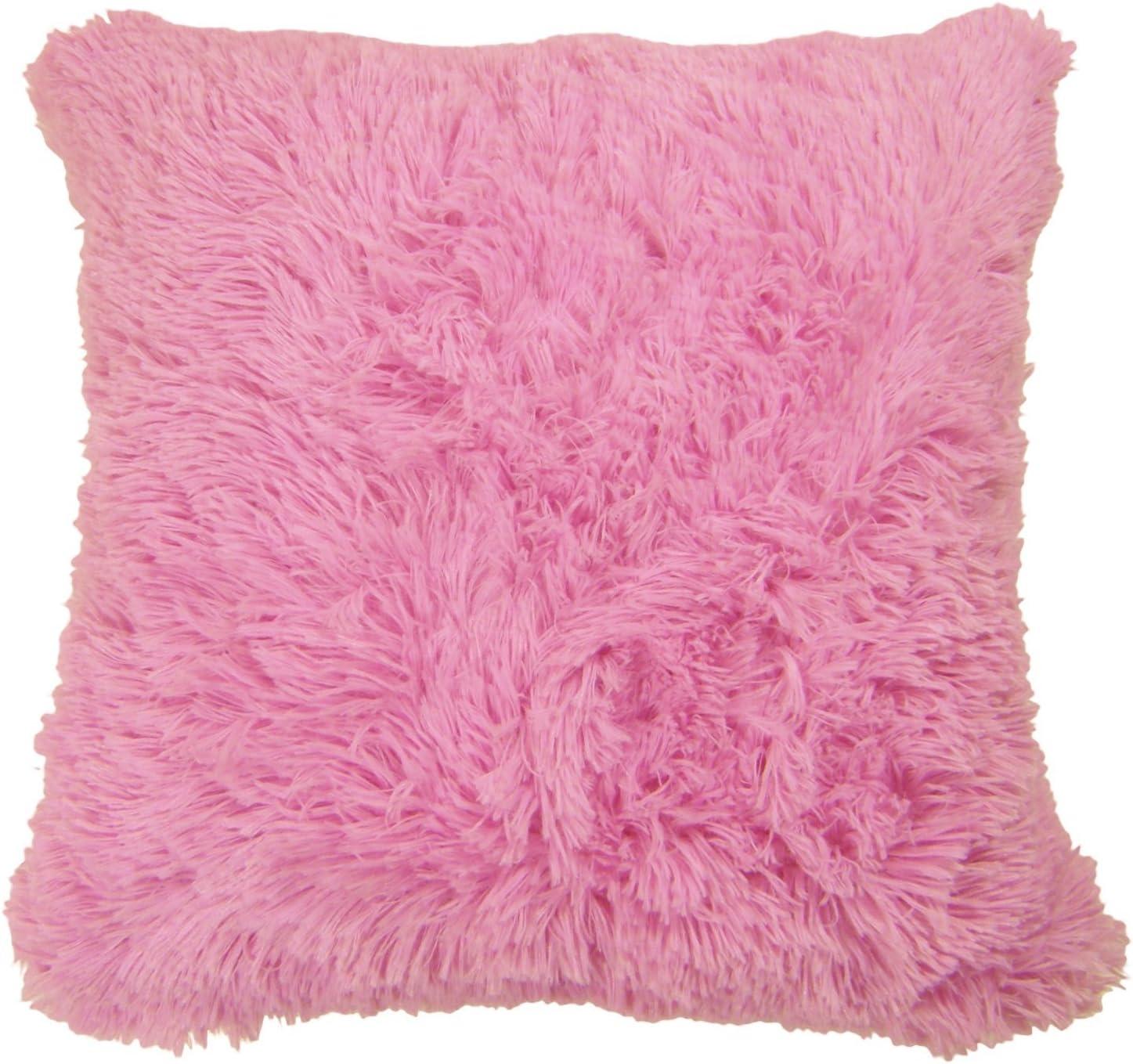 STUNNING SOFT FAUX FUR PINK 18" THICK FLUFFY CUSHION COVER