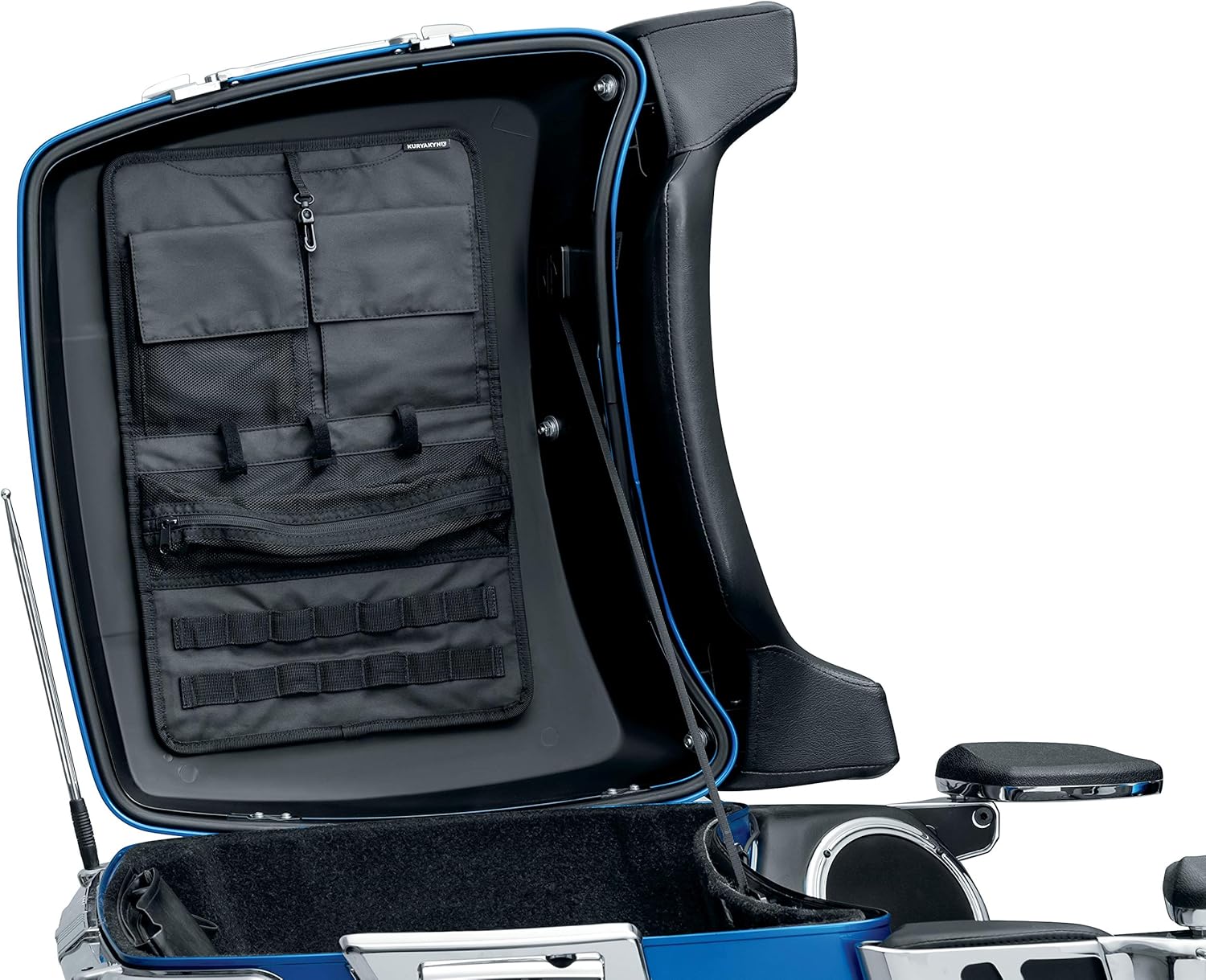 Kuryakyn 5838 Motorcycle Accessory: Portable Trunk Lid Organizer Storage Bag with Mirror for Harley-Davidson Tour Pak, Black