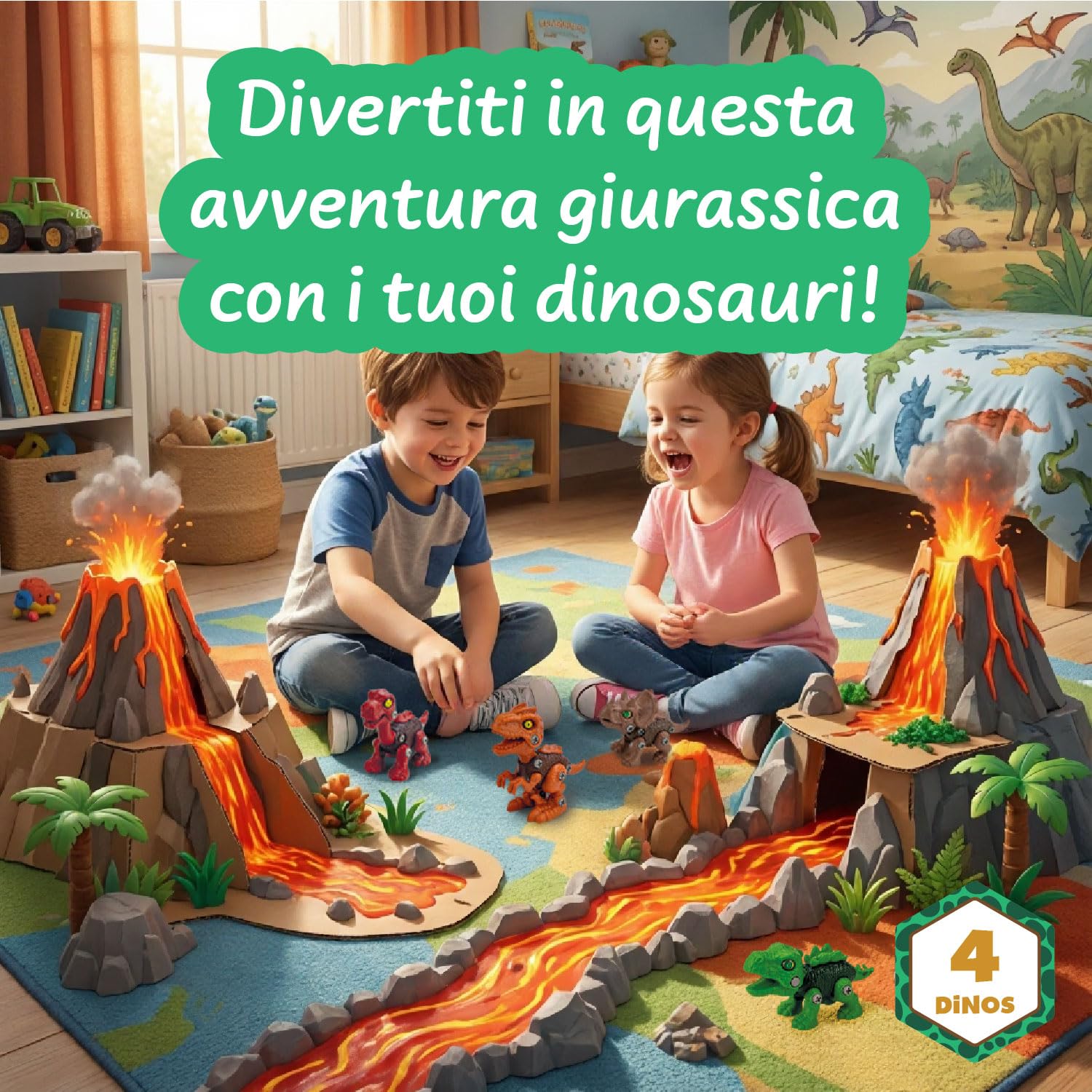 Science4you Giocattoli Dinosauri 4 in 1 – Dinosaur Build, Gioco di Costruzione Dinosauri per Bambini con 4 Dinosauri, 67 Pezzi, Giocattolo da Montare e Smontare, 3 4 5+ Anni