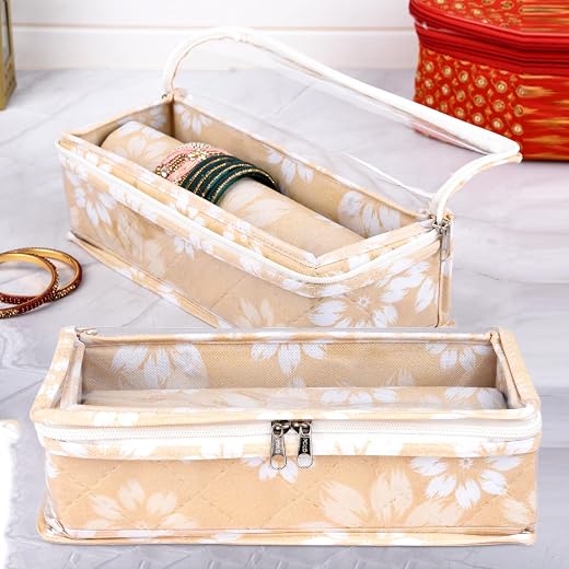 Kuber Industries Rectangular Pack of 2 Bangle Box | Single Rod Chudi Organizer with Visible Window | Travelling Bracelets ...