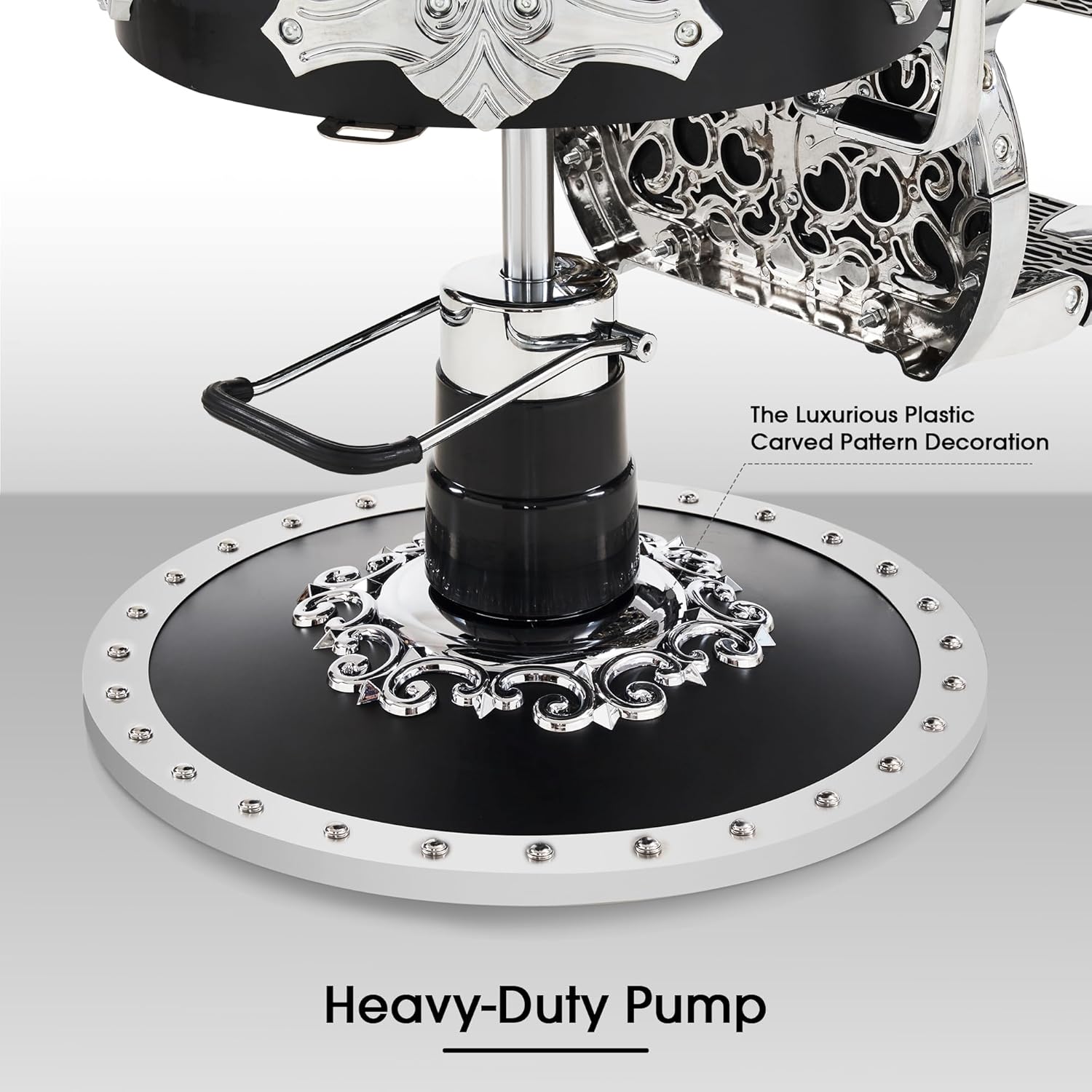 BarberPub Vintage Reclining Barber Chair, 660 Lbs Heavy Duty Hydraulic Pump, All Purpose Retro Hair Styling Equipment for Shampoo Salon Spa and Barbershop 8688 (Black)