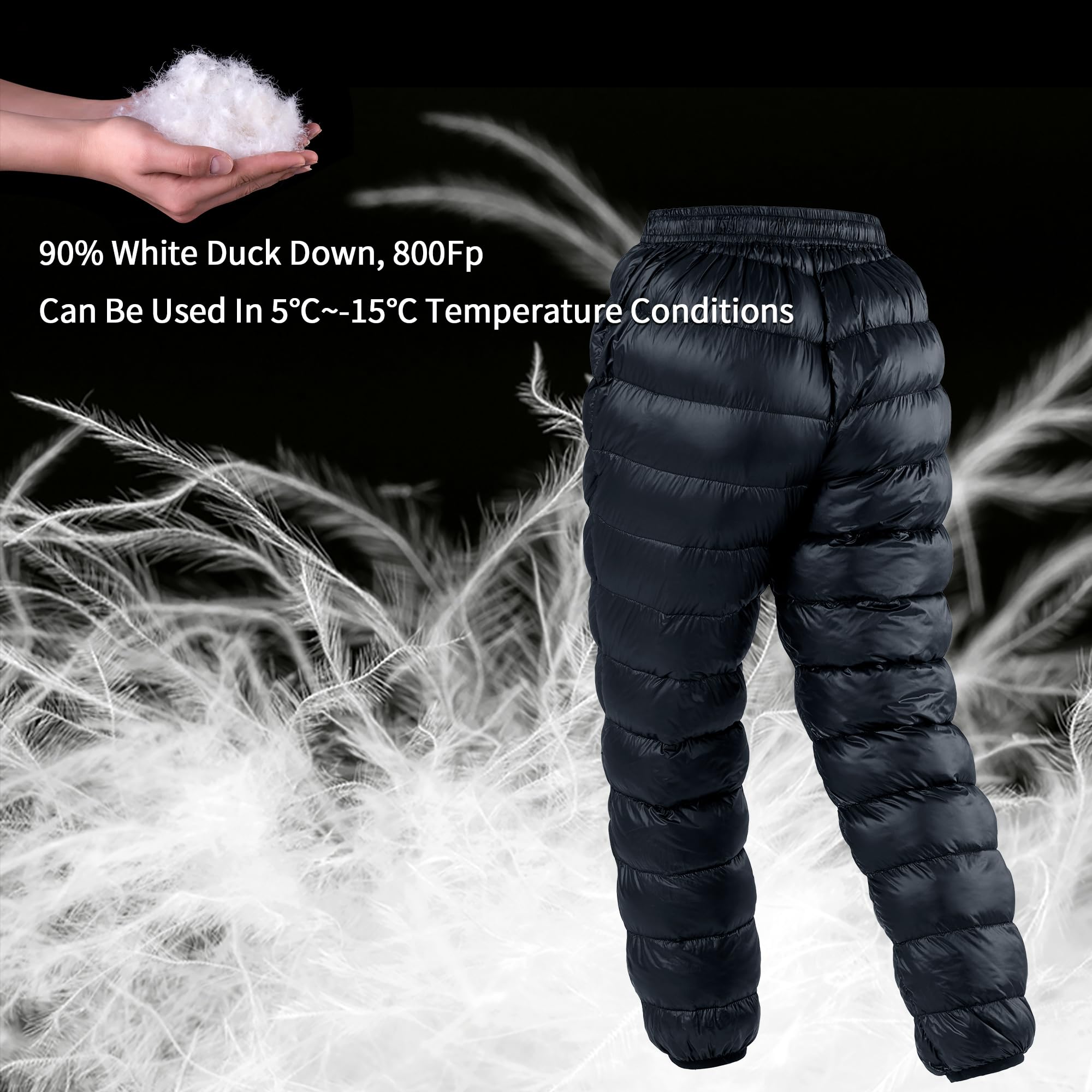 Naturehike Winterhose Herren Warm Ultraleichte Damen Schneehose Winter Thermischehose Warm Wasserdicht Entendaunenhosen für Outdoor/Campin