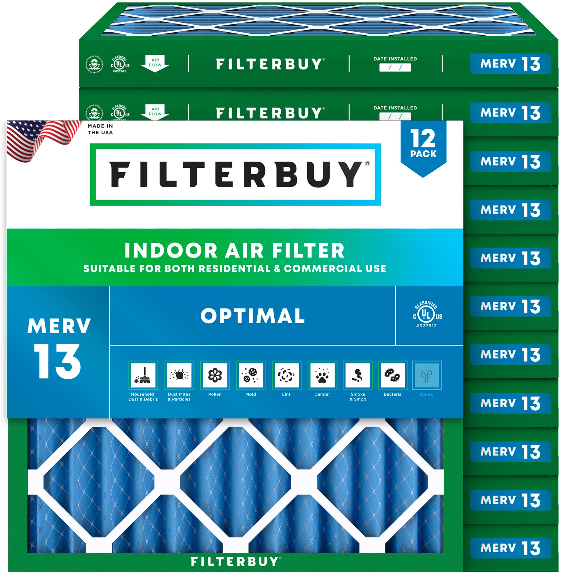 Filterbuy 10x25x1 Air Filter MERV 13 Optimal Defense (6-Pack - View #9